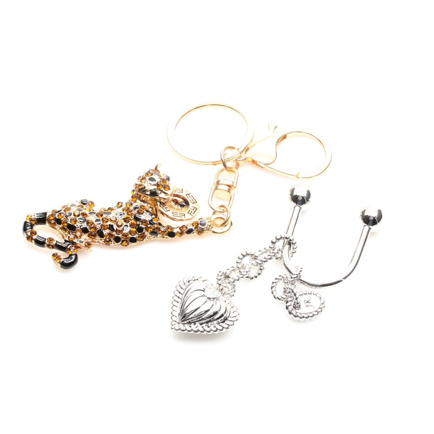 Silver and Gold-Tone Judith Ripka and Effy Keychains