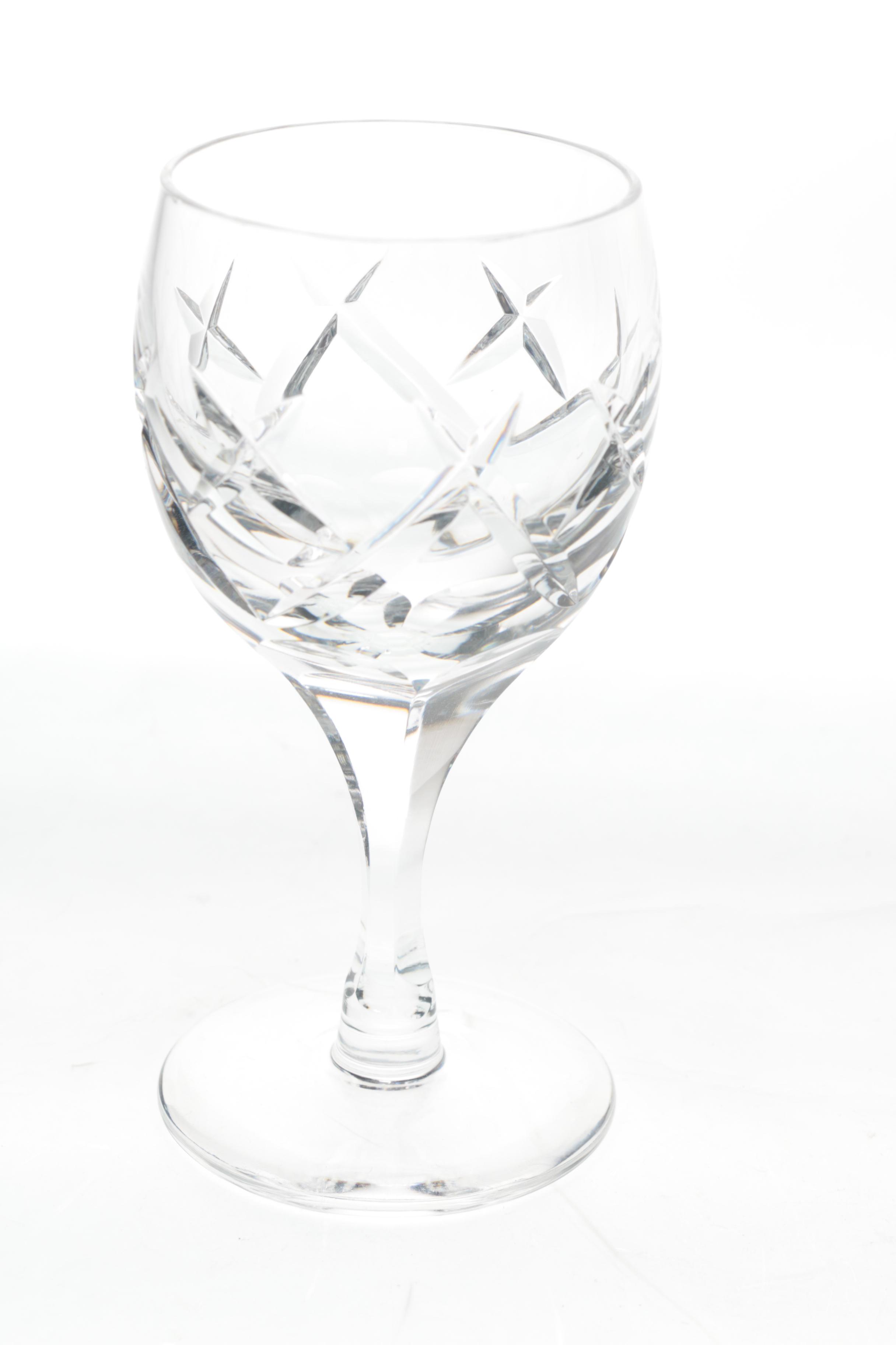 Set of Cut Crystal Goblets