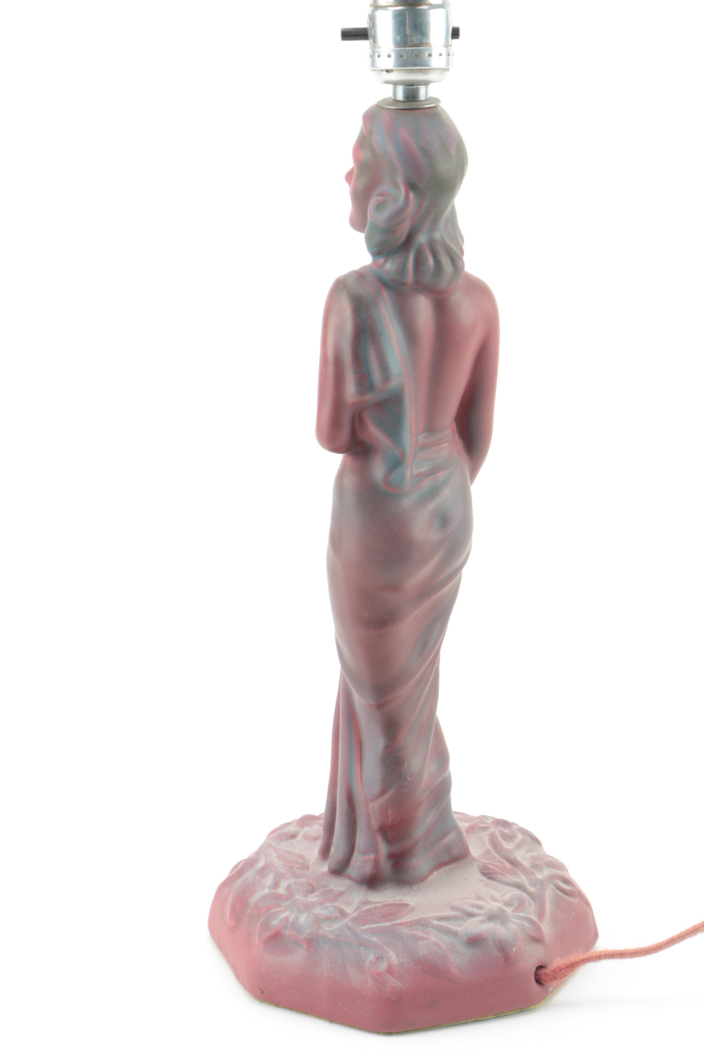 Van Briggle Pottery Caryatid Lamp Base (Attributed)