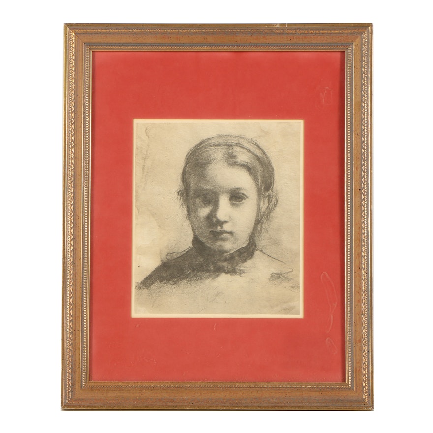 Halftone Print After Edgar Degas "Portrait of Giovanna Bellelli"