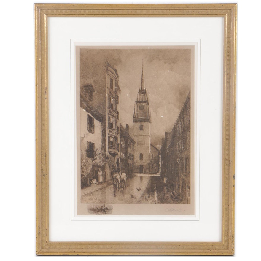 Robert Shaw Etching "The Old North Church"