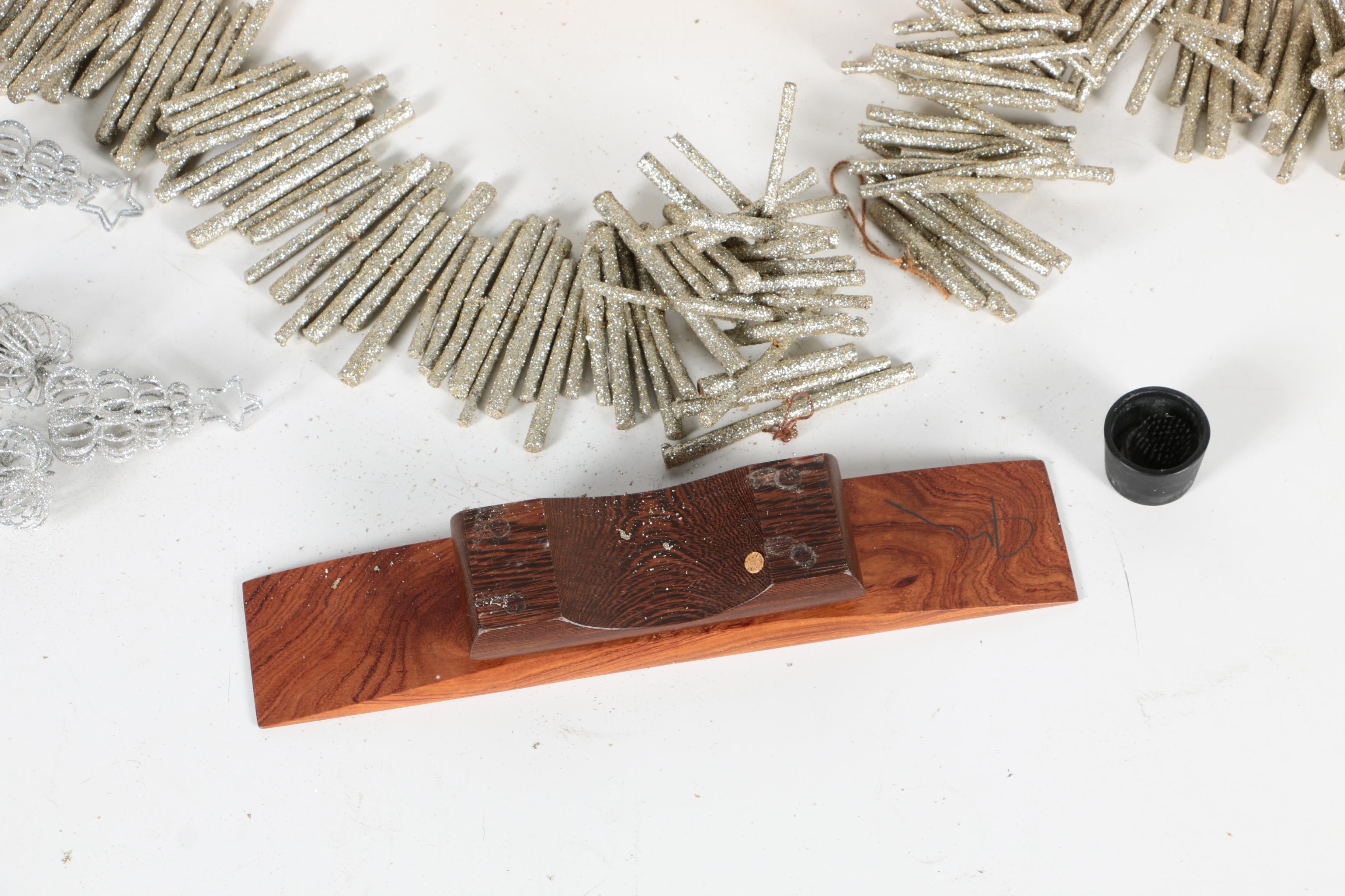 Vintage Kreb Glass Christmas Ornaments and Glitter Garland