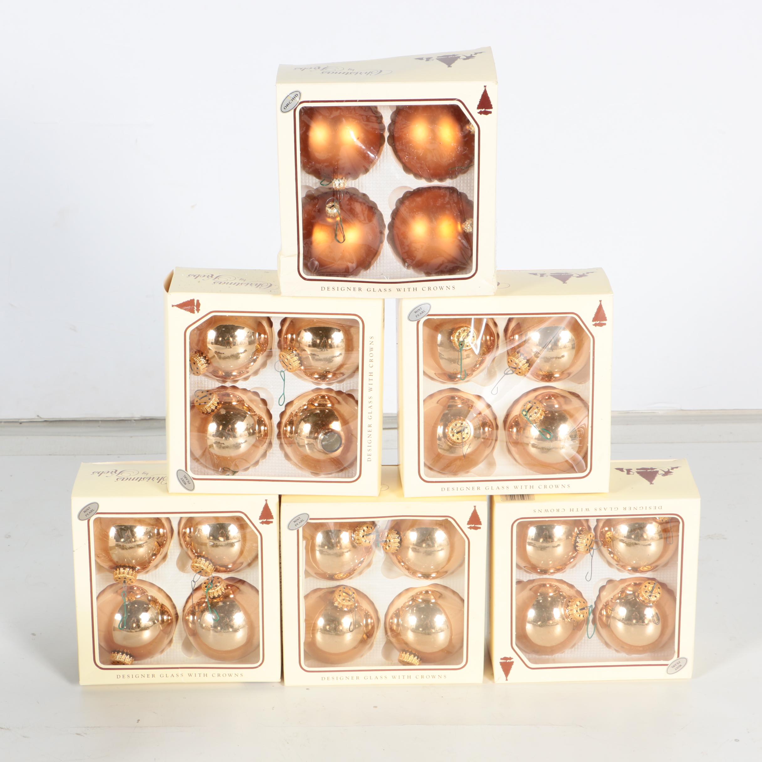 Vintage Kreb Glass Christmas Ornaments and Glitter Garland