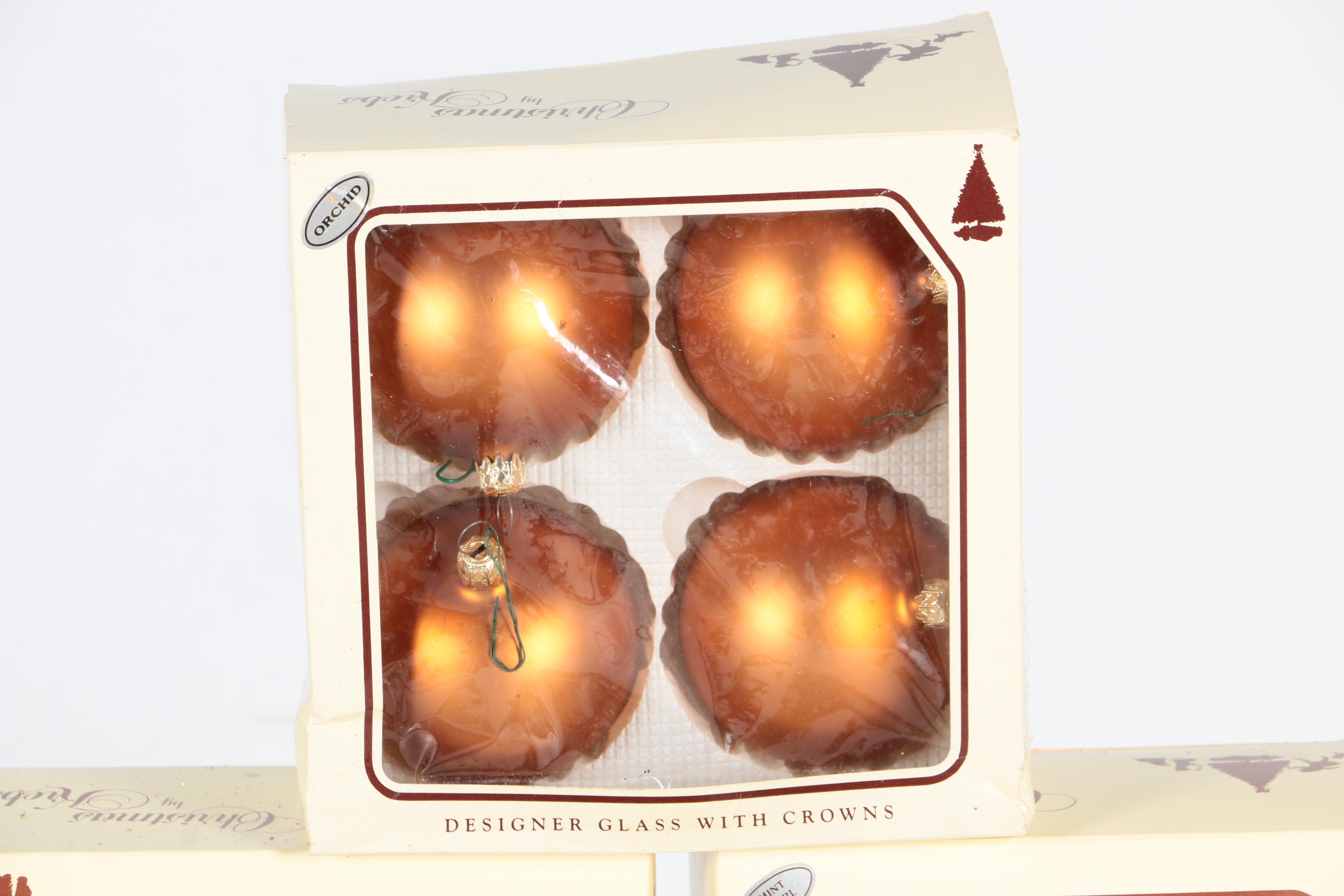 Vintage Kreb Glass Christmas Ornaments and Glitter Garland