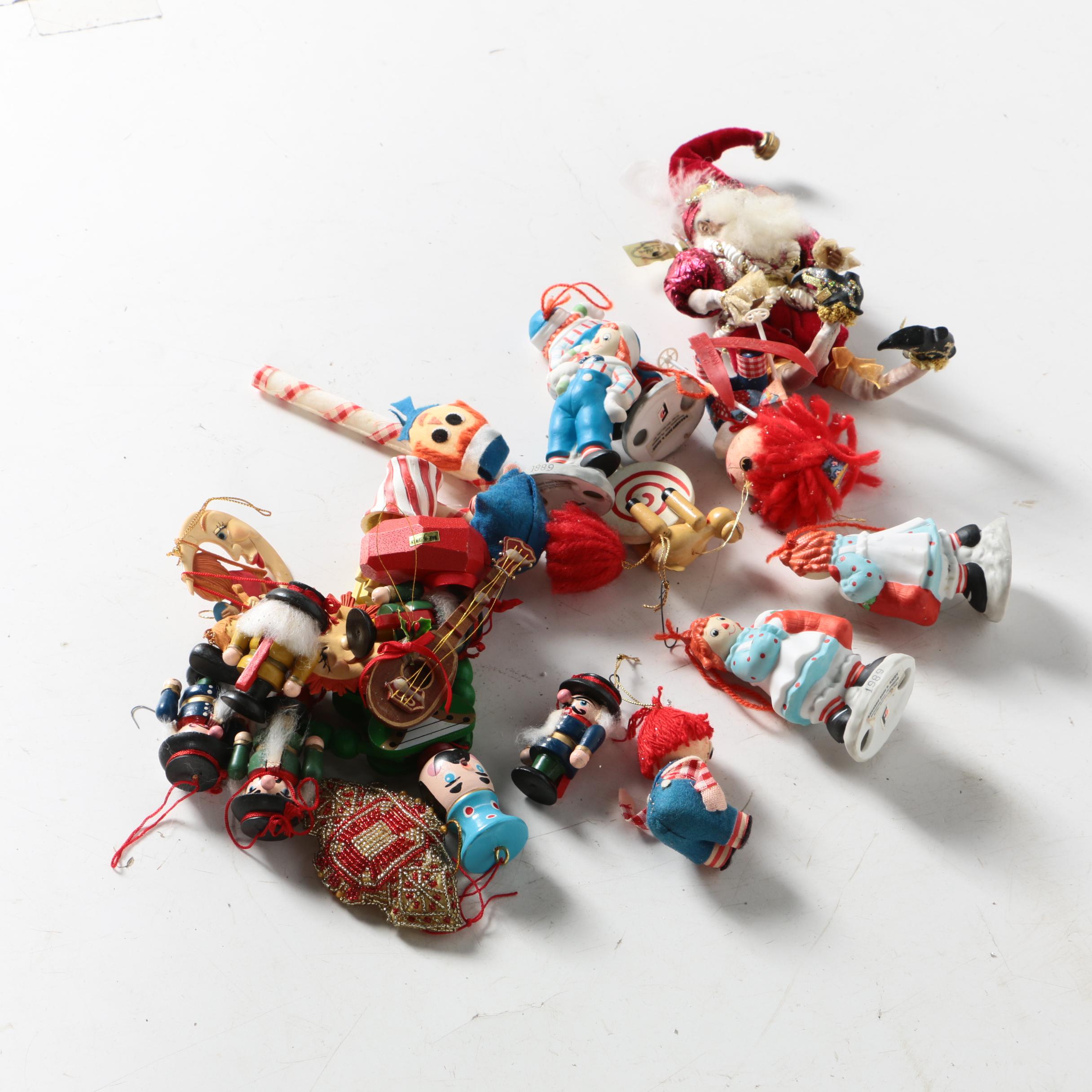 Vintage Kreb Glass Christmas Ornaments and Glitter Garland