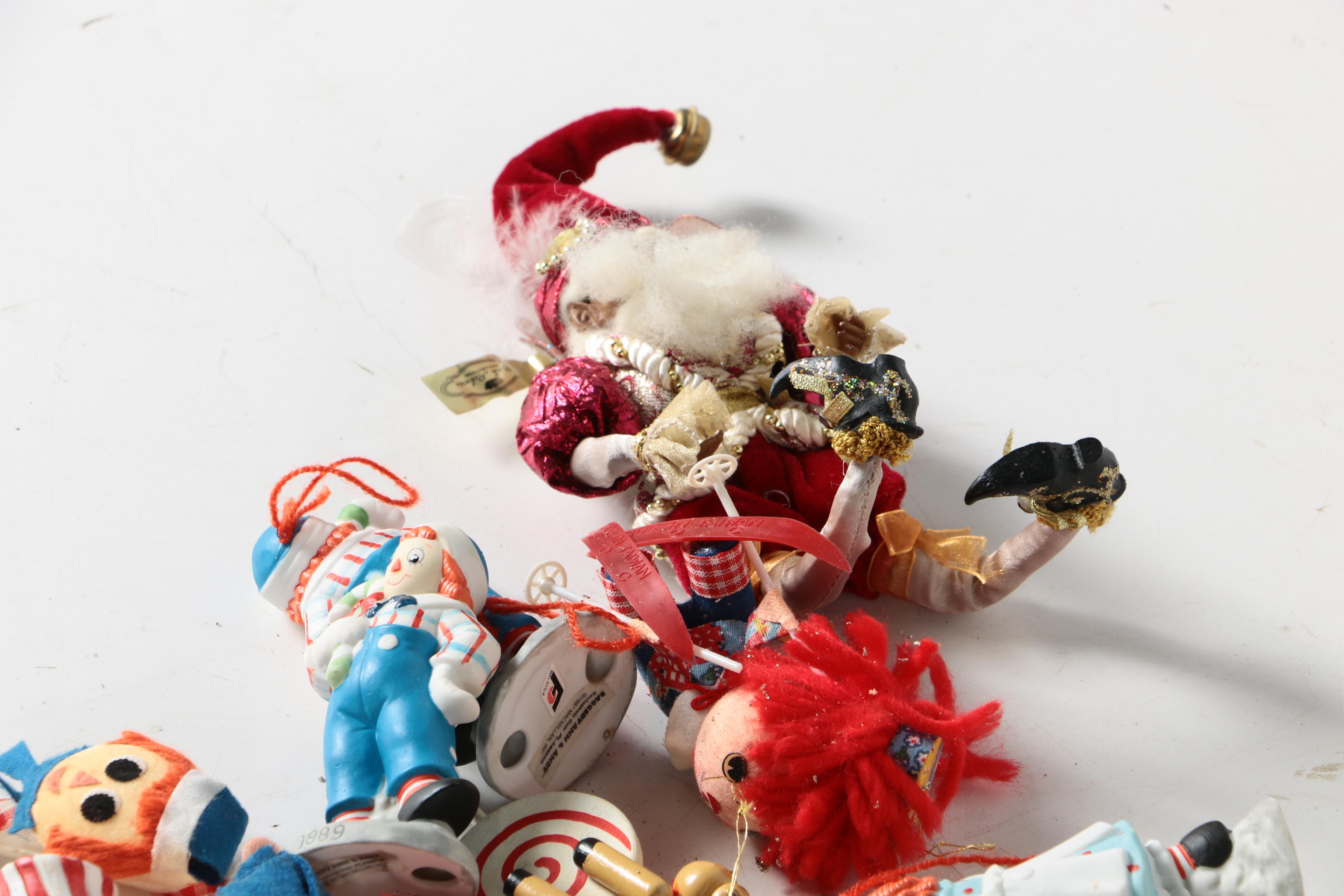 Vintage Kreb Glass Christmas Ornaments and Glitter Garland