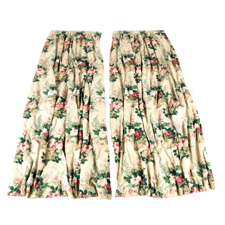 PInch Pleated Floral Drapes