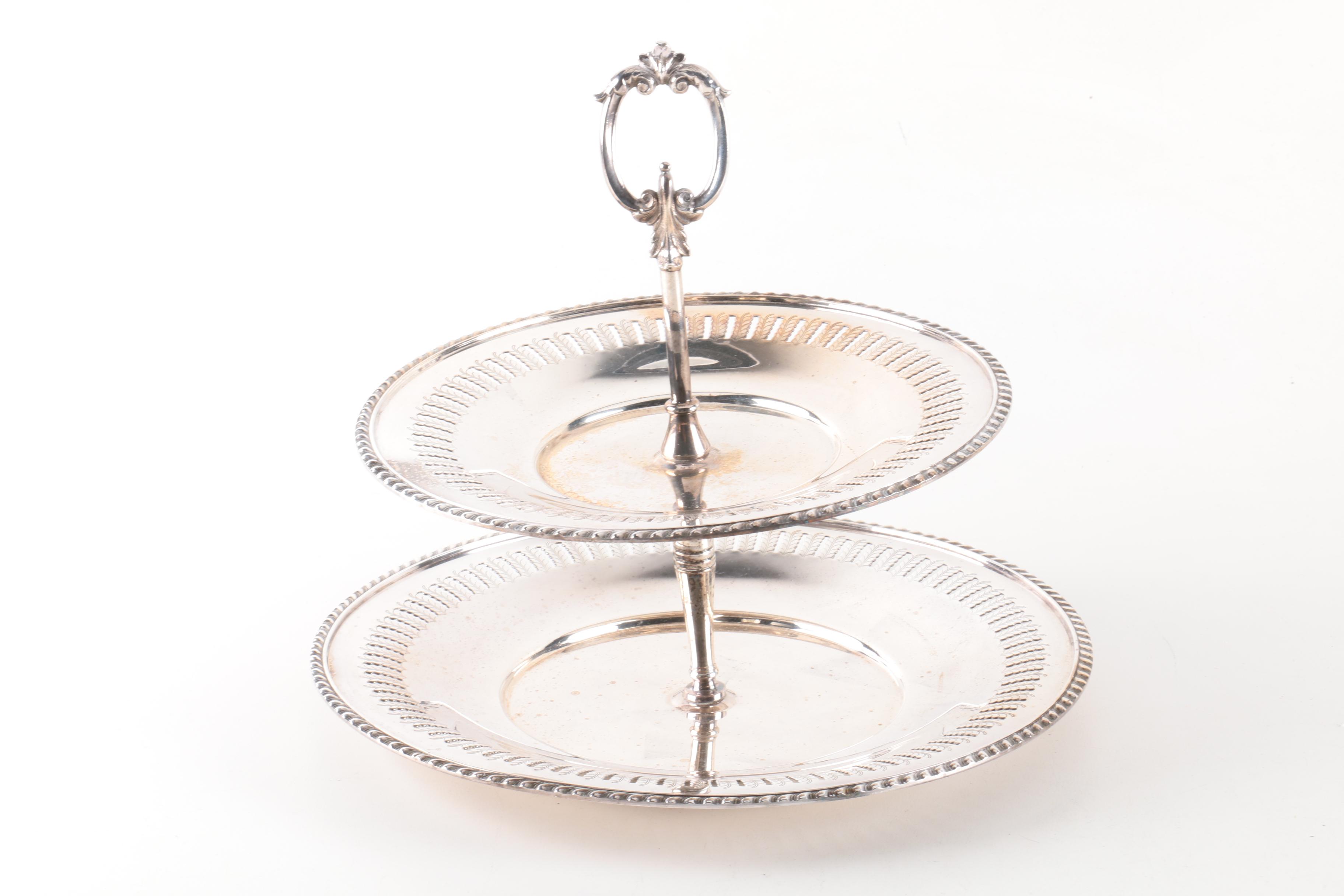 1993 C J Vander Ltd. Sterling Silver Coaster and Other Silver Plate Serveware