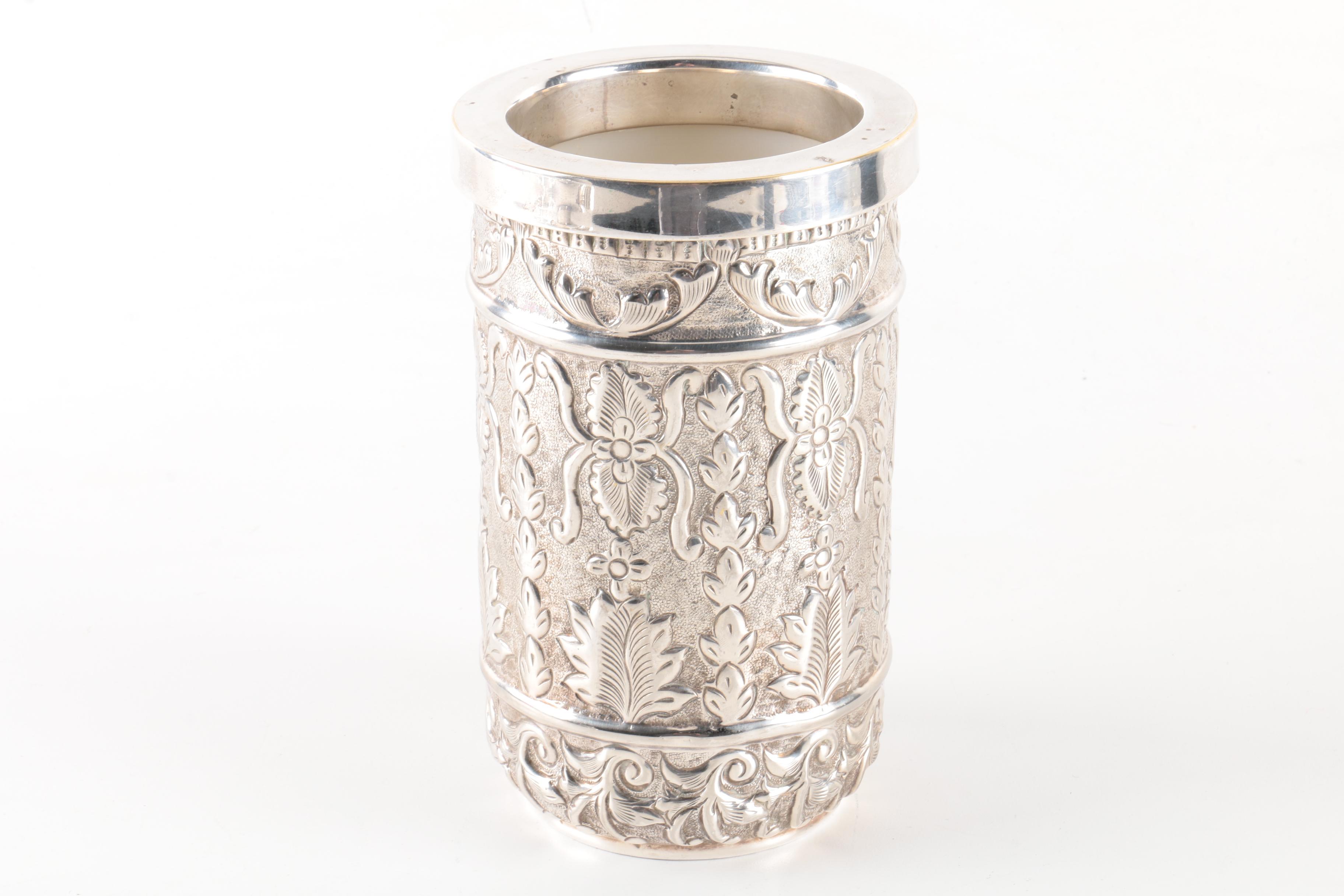 1993 C J Vander Ltd. Sterling Silver Coaster and Other Silver Plate Serveware