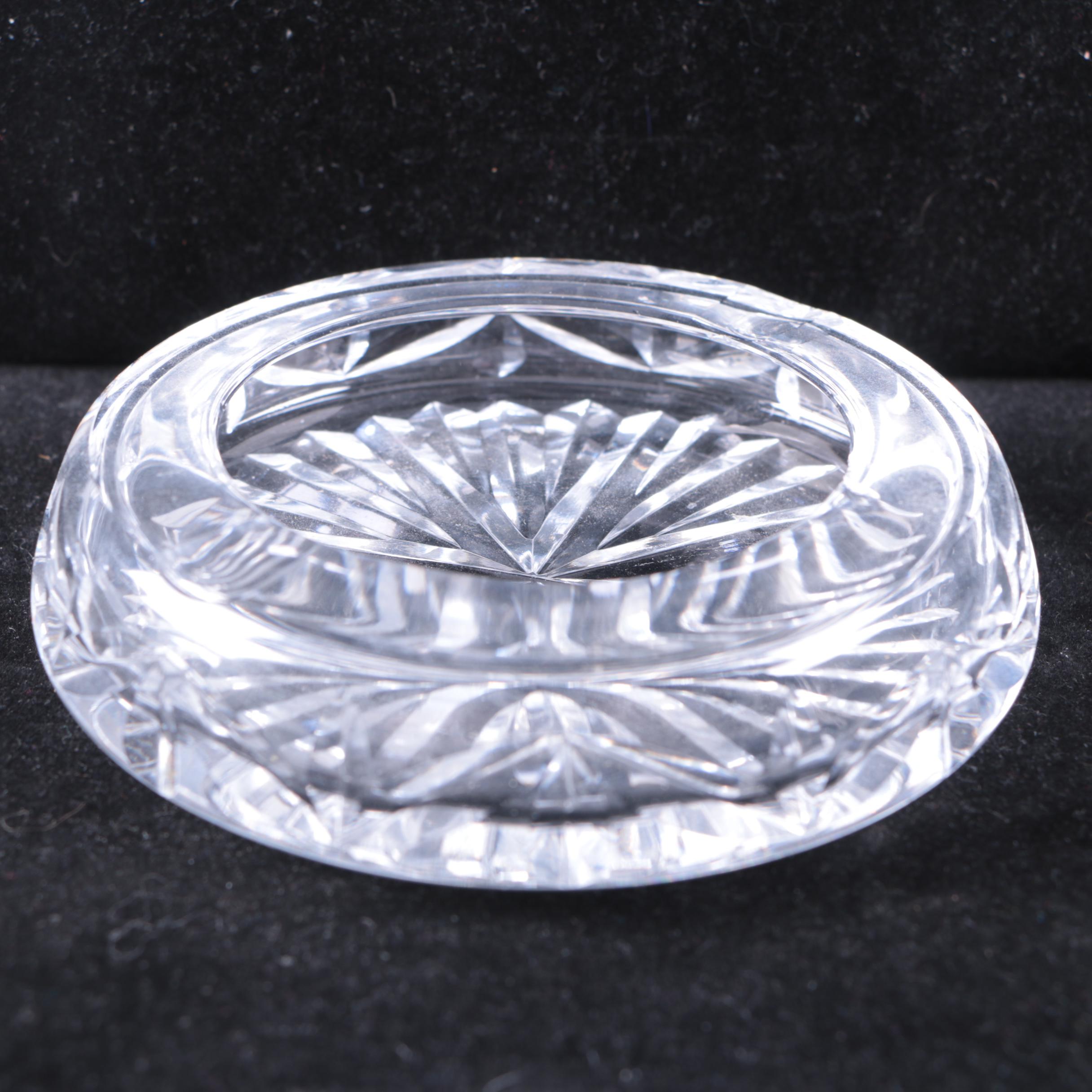 Tiffany & Co. Crystal Vase and Waterford Crystal Ash Receiver