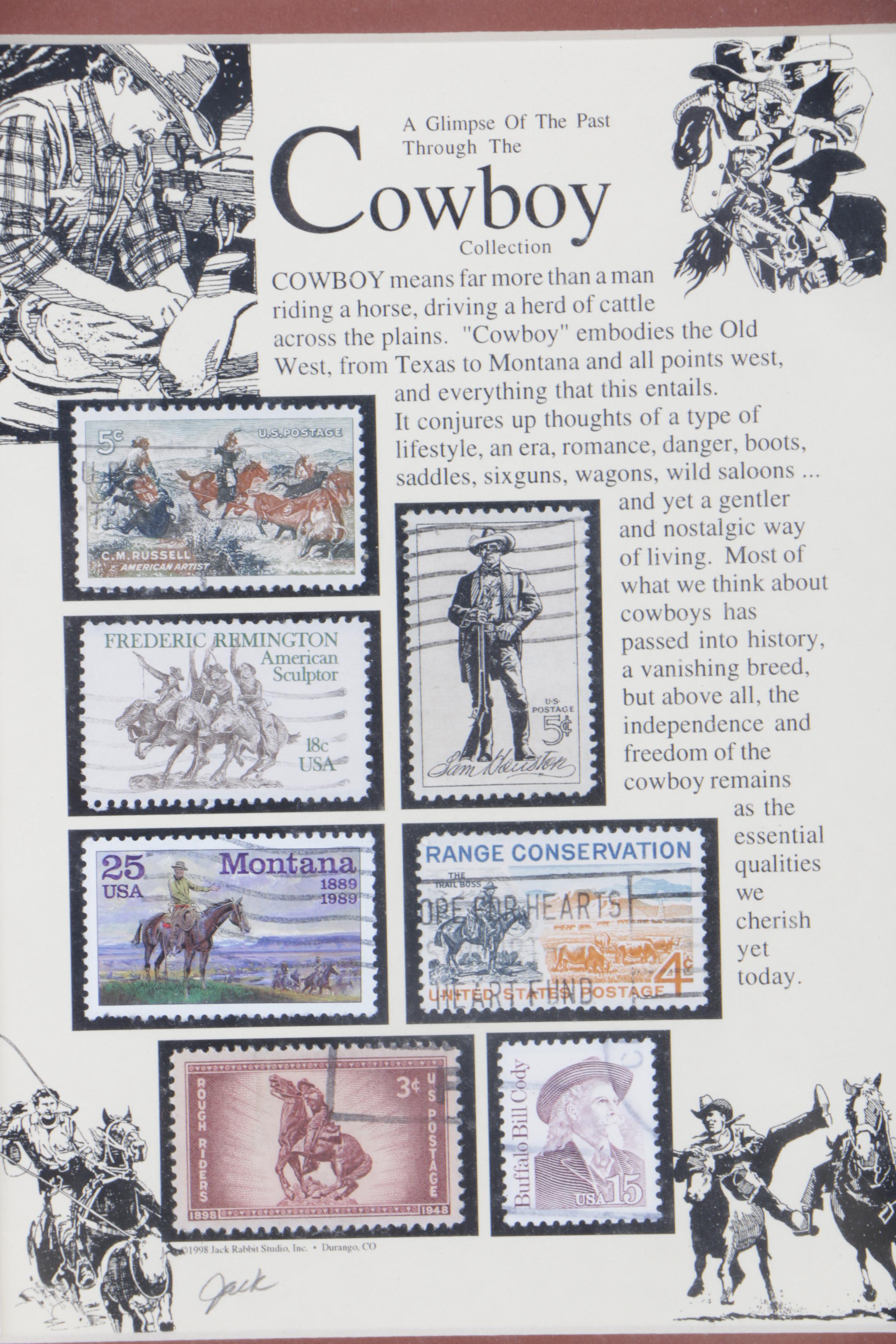 Framed United States Postage Stamps