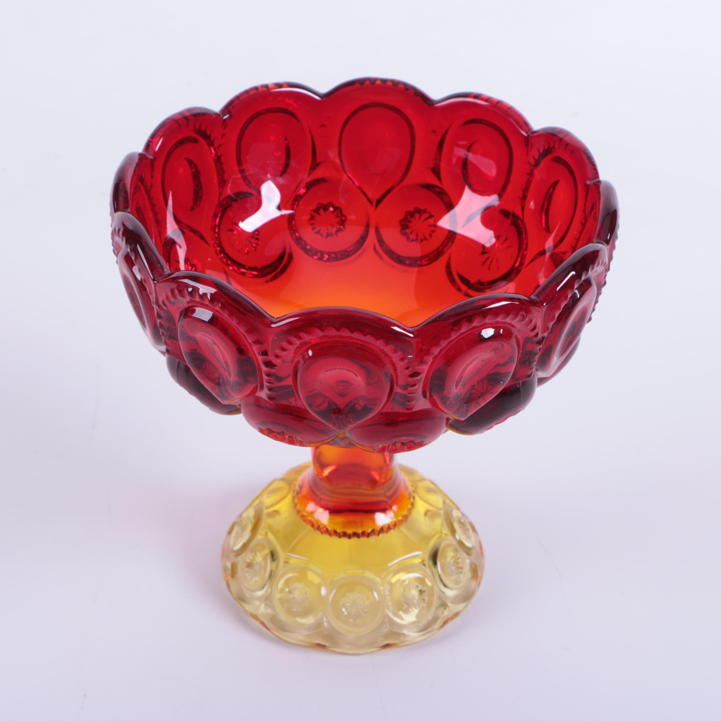 Smith Glass "Moon and Stars Amberina" Lidded Candy Dish and More