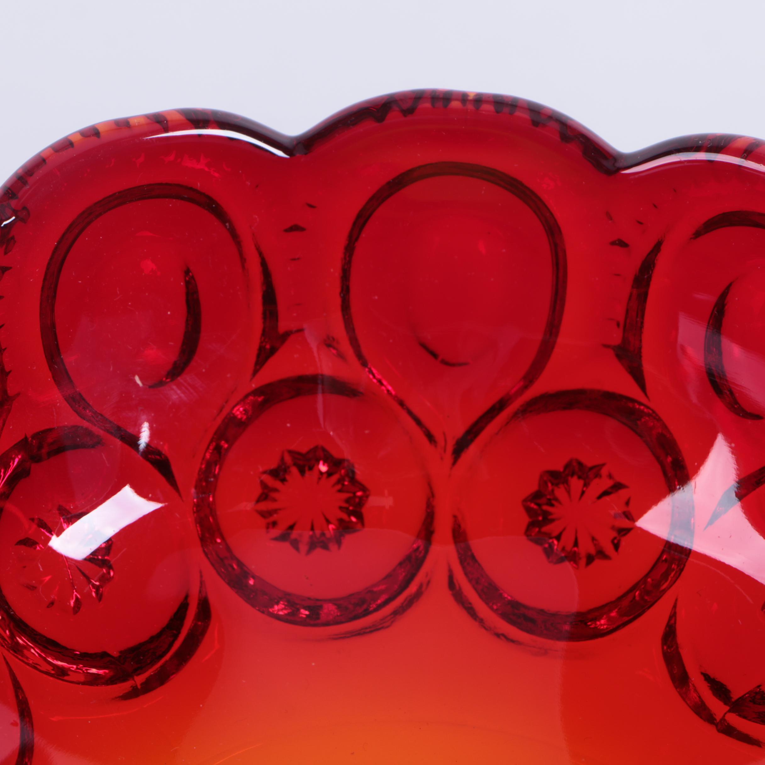 Smith Glass "Moon and Stars Amberina" Lidded Candy Dish and More