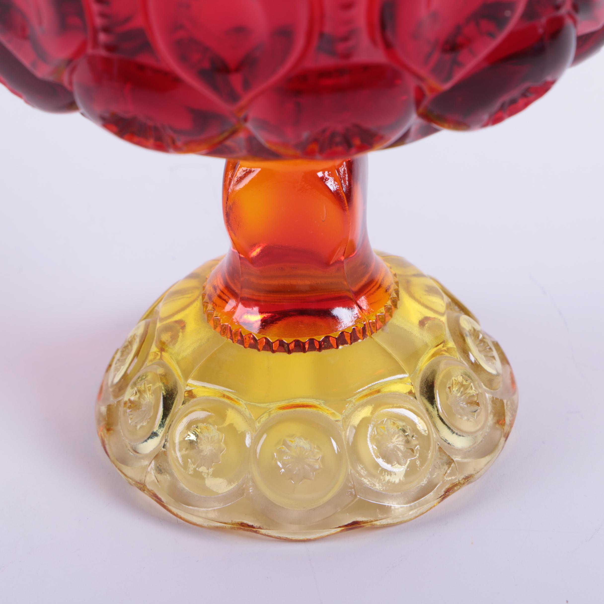 Smith Glass "Moon and Stars Amberina" Lidded Candy Dish and More