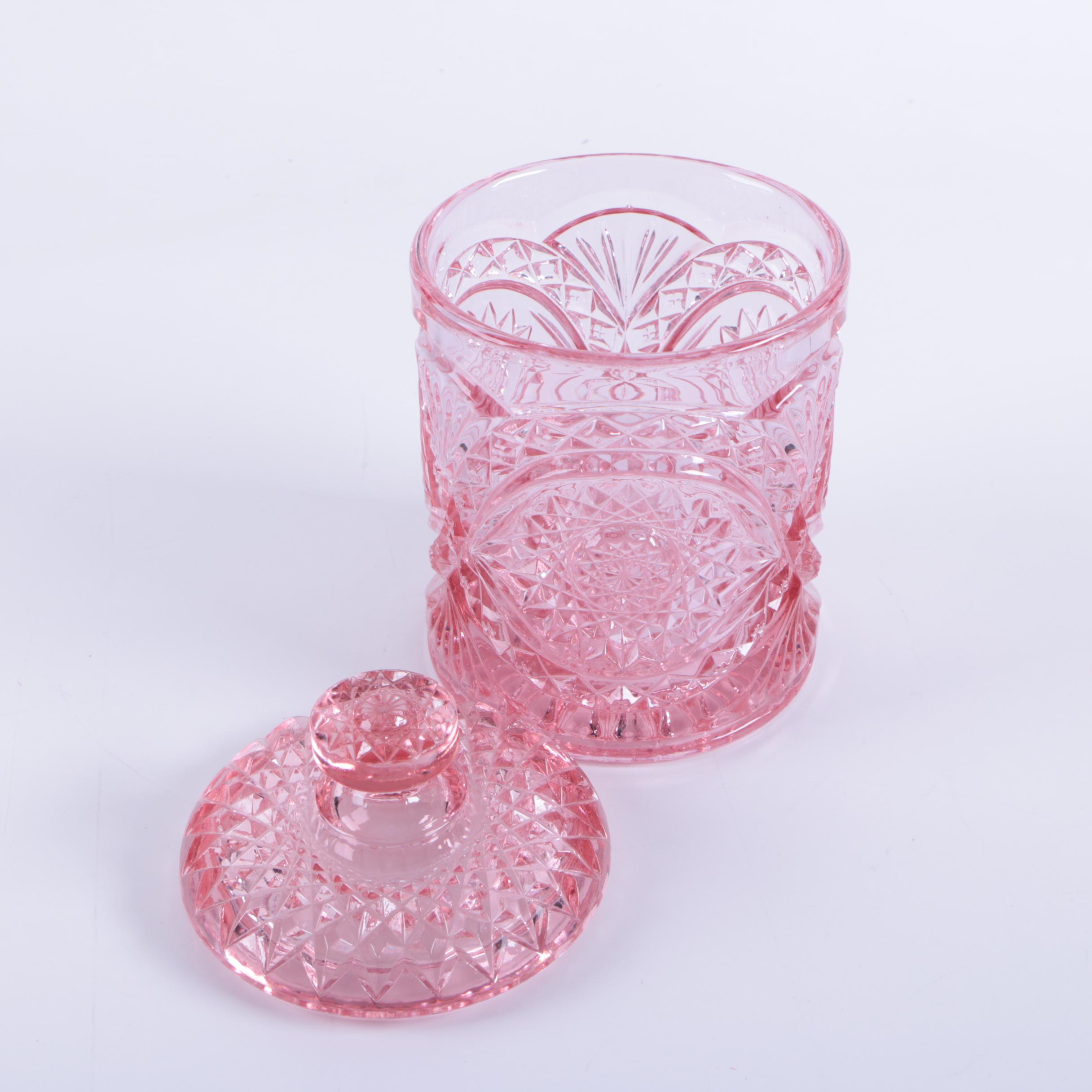 Smith Glass "Moon and Stars Amberina" Lidded Candy Dish and More