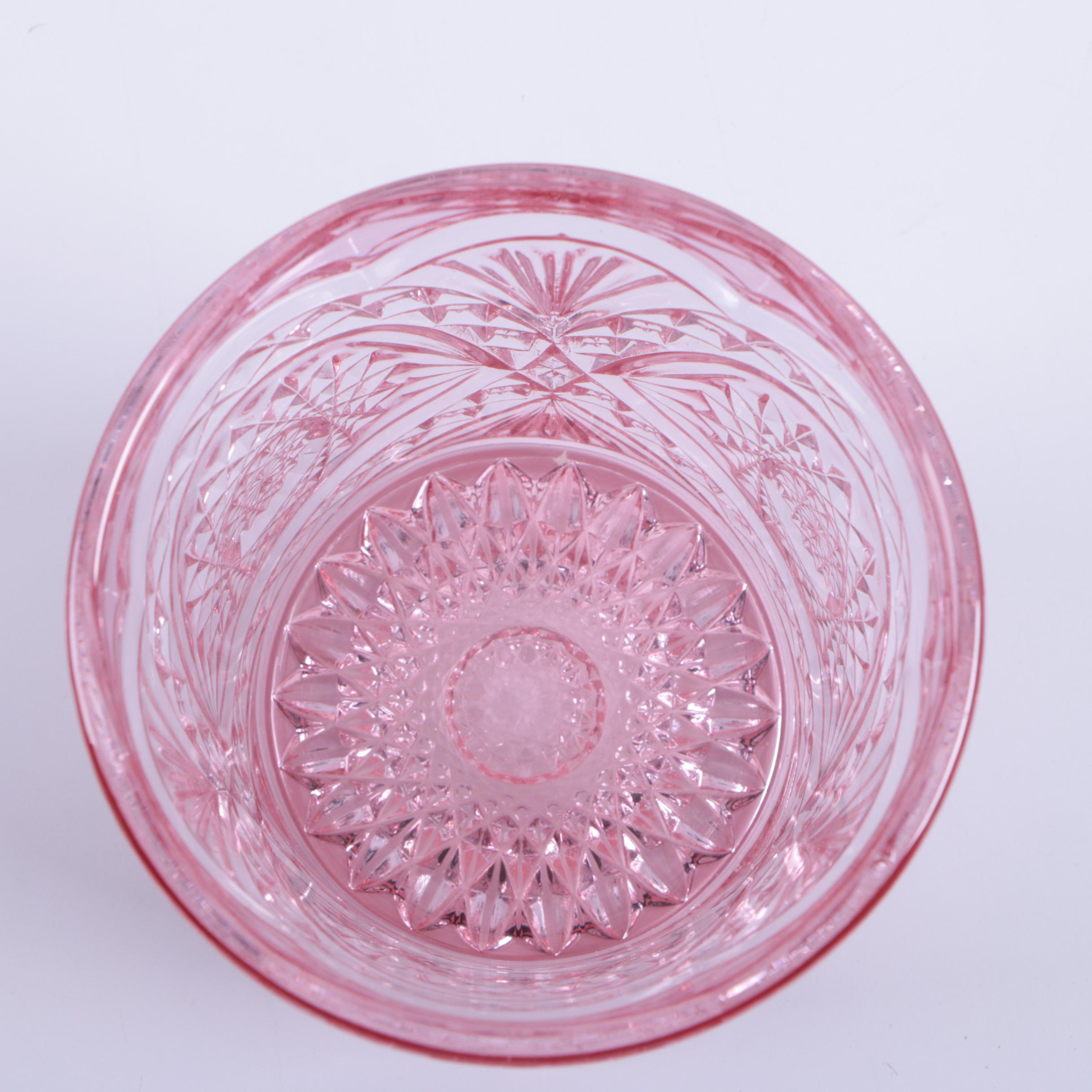 Smith Glass "Moon and Stars Amberina" Lidded Candy Dish and More