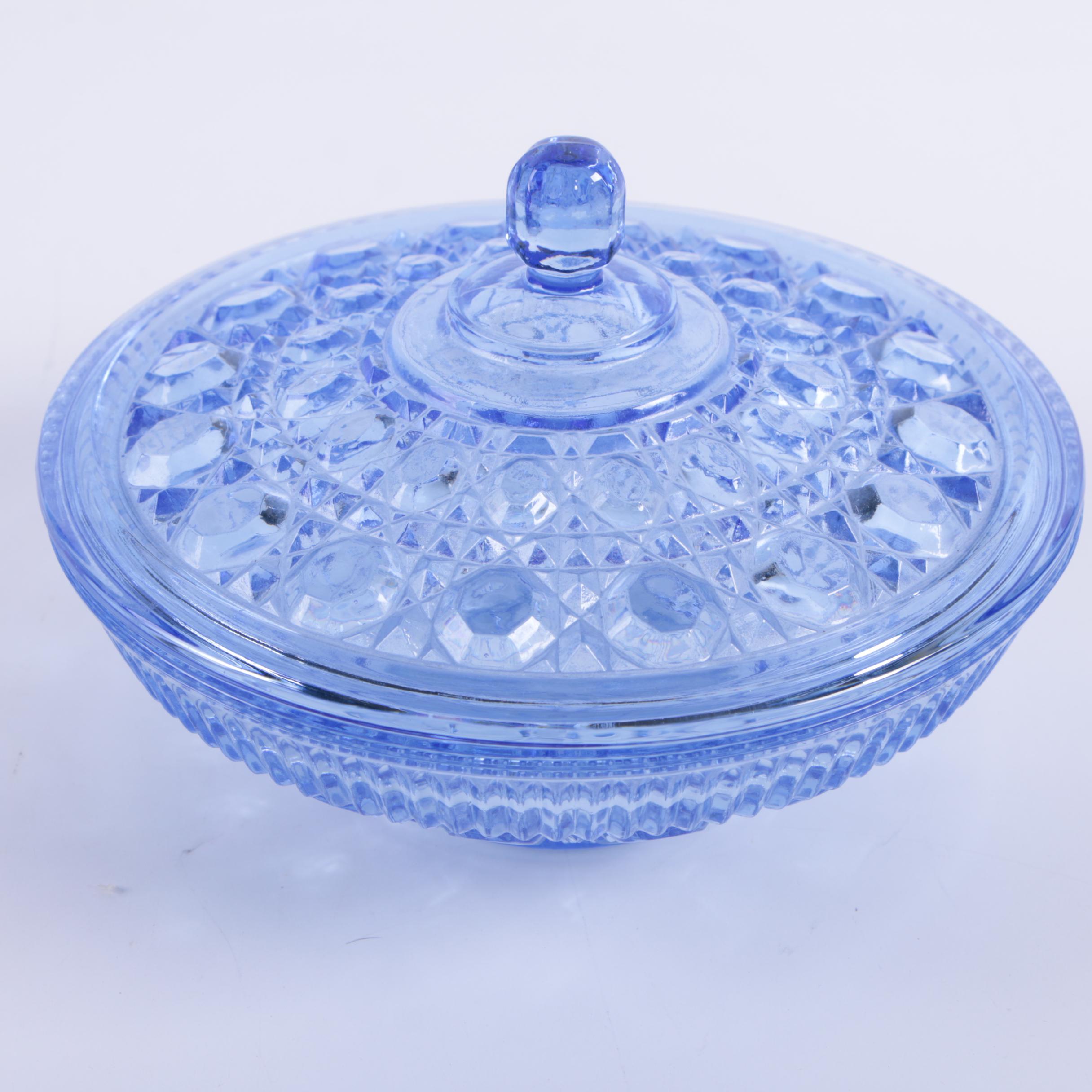 Smith Glass "Moon and Stars Amberina" Lidded Candy Dish and More