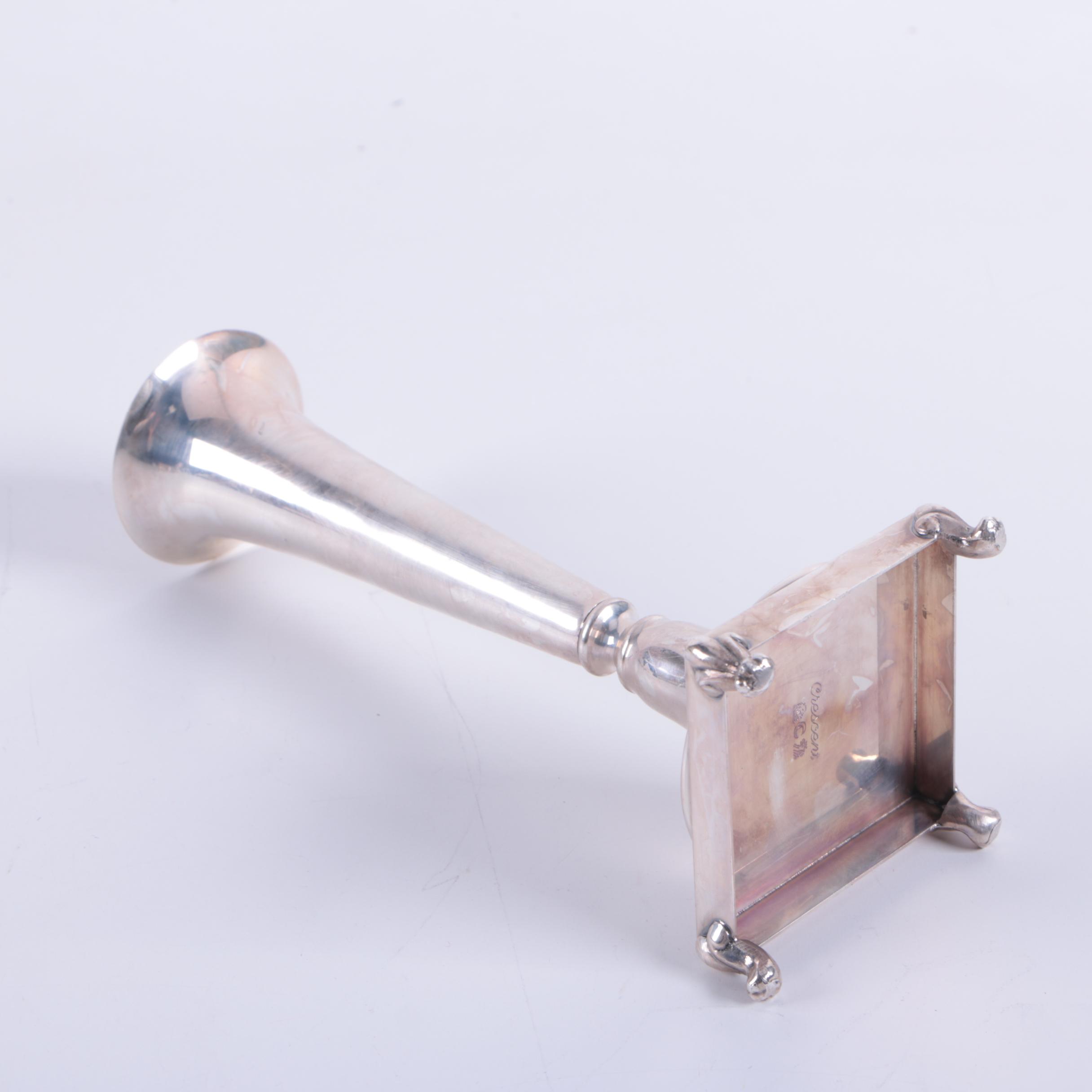 Crescent Silverware Mfg. Co. Silver Plate Trumpet Vase and Other Tableware