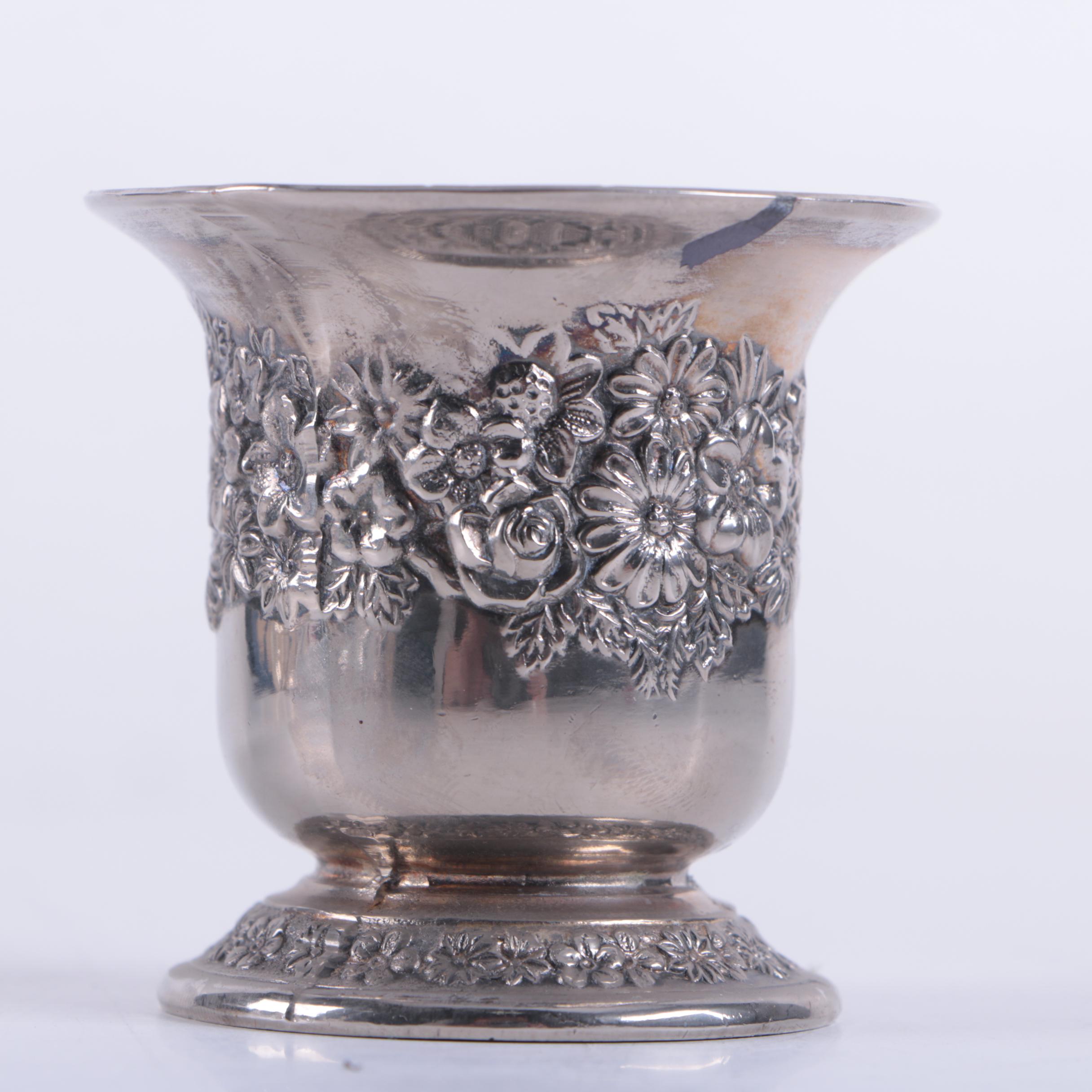 Crescent Silverware Mfg. Co. Silver Plate Trumpet Vase and Other Tableware