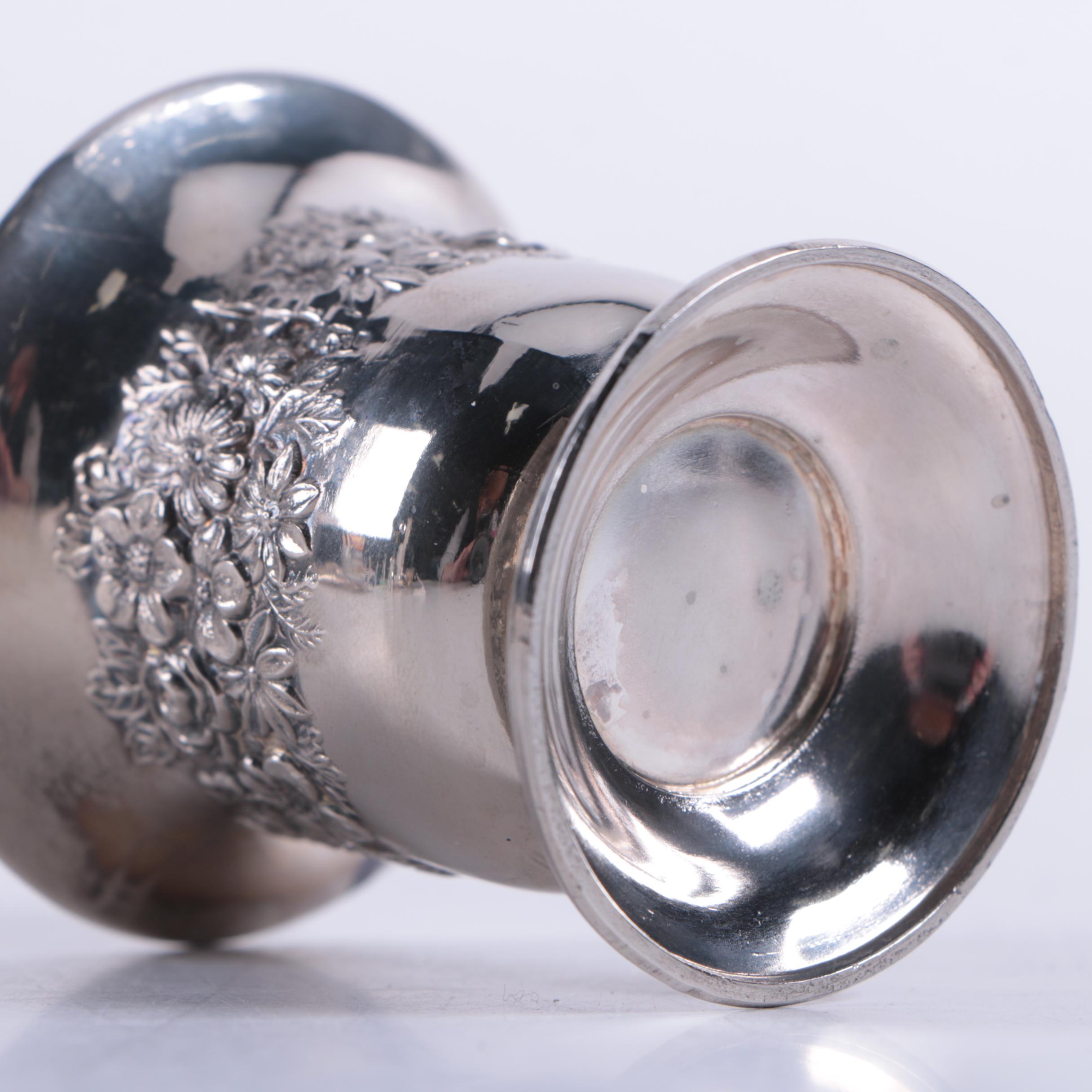 Crescent Silverware Mfg. Co. Silver Plate Trumpet Vase and Other Tableware