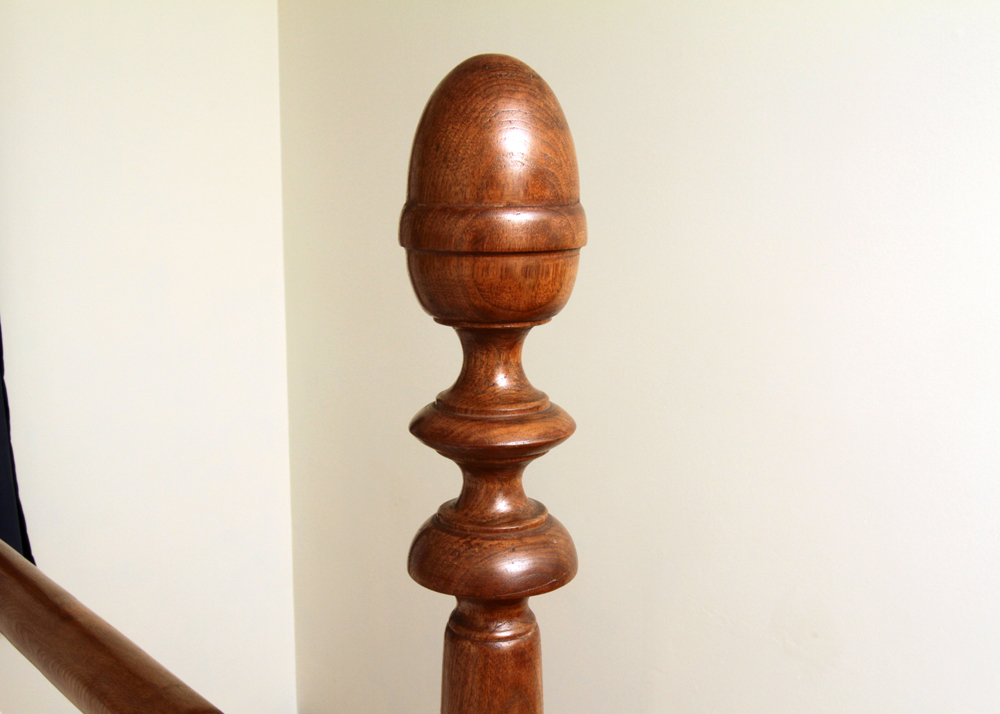 Antique Walnut Four Poster Rope Bed and Foot Stool