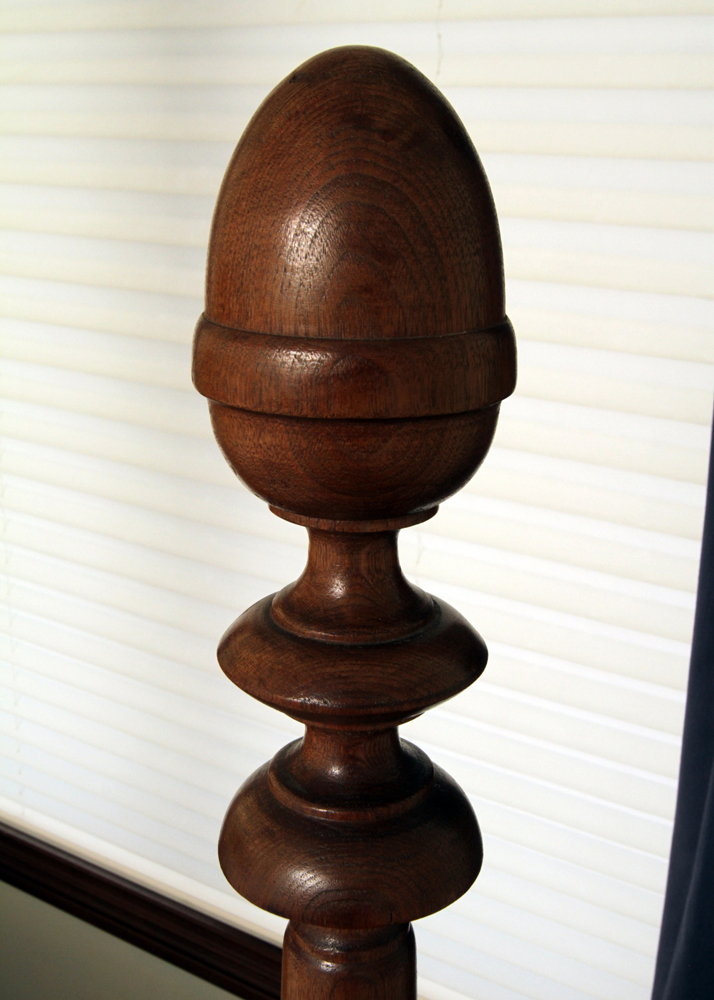 Antique Walnut Four Poster Rope Bed and Foot Stool