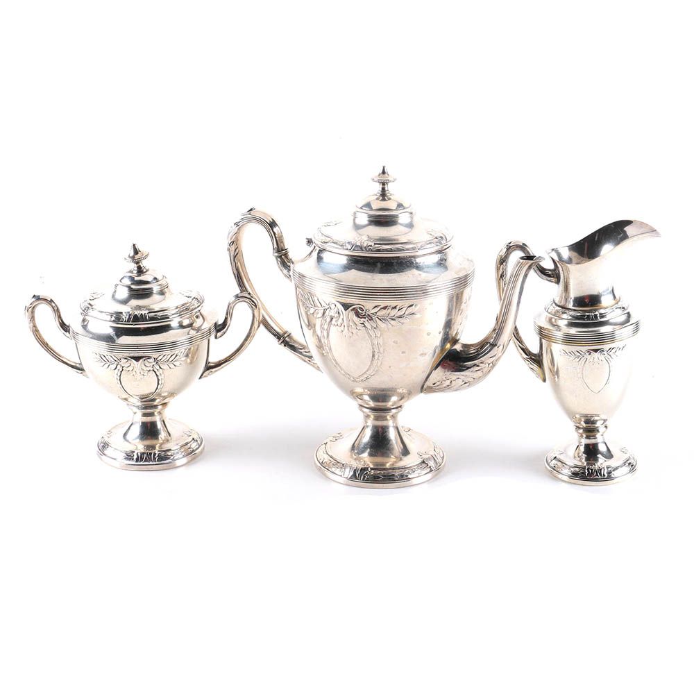 Silver Plate Footed Tea Service