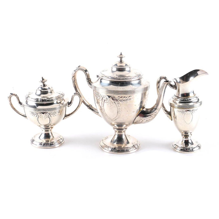 Silver Plate Footed Tea Service