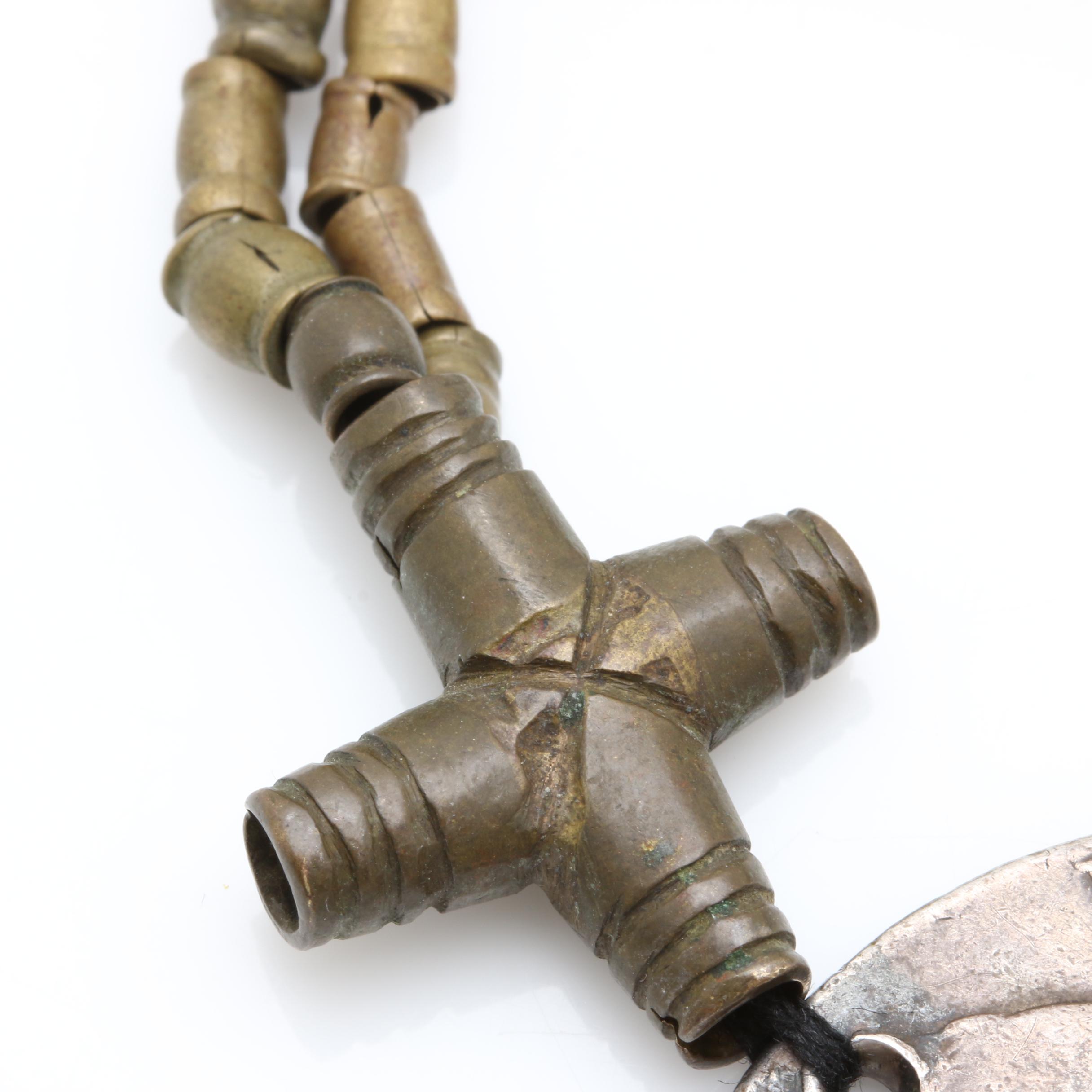 Moroccan Berber Style Necklace with Antique Silver Mexican and Ecuadorian Coins