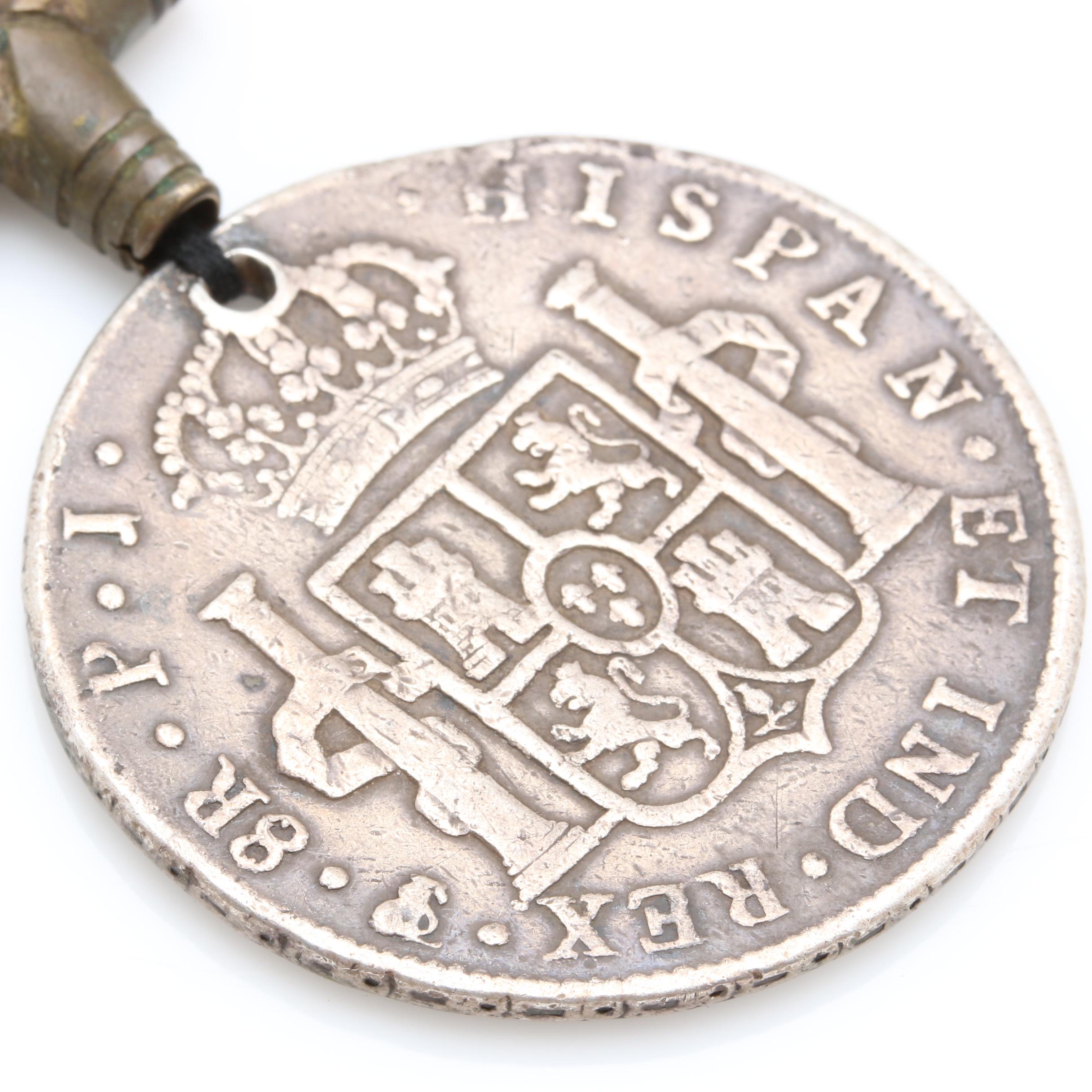 Moroccan Berber Style Necklace with Antique Silver Mexican and Ecuadorian Coins