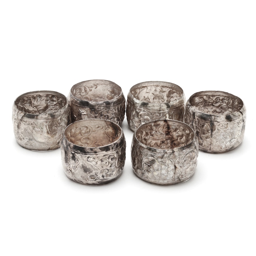 Sterling Silver Embossed Napkin Rings