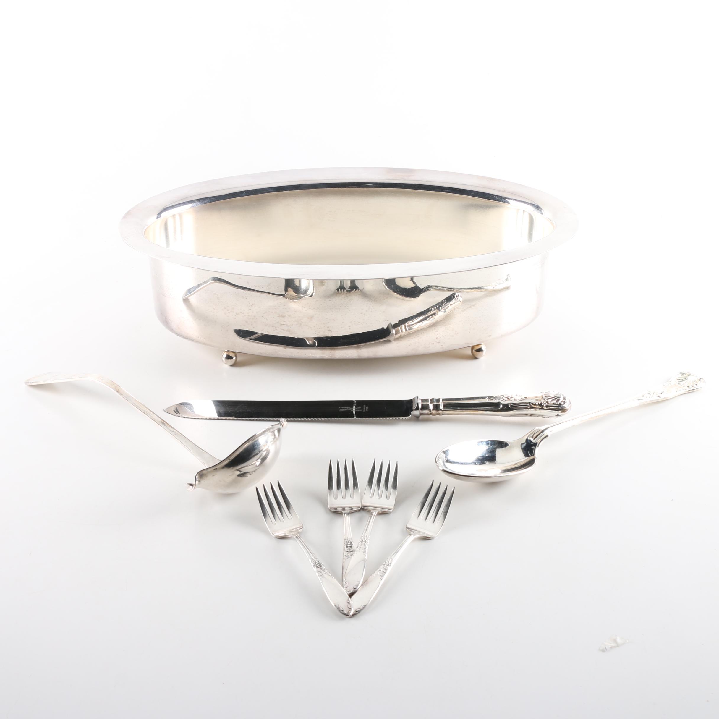 National Silver Co "King Edward" Silver Plate Fork, Silver Plate Bowl and More