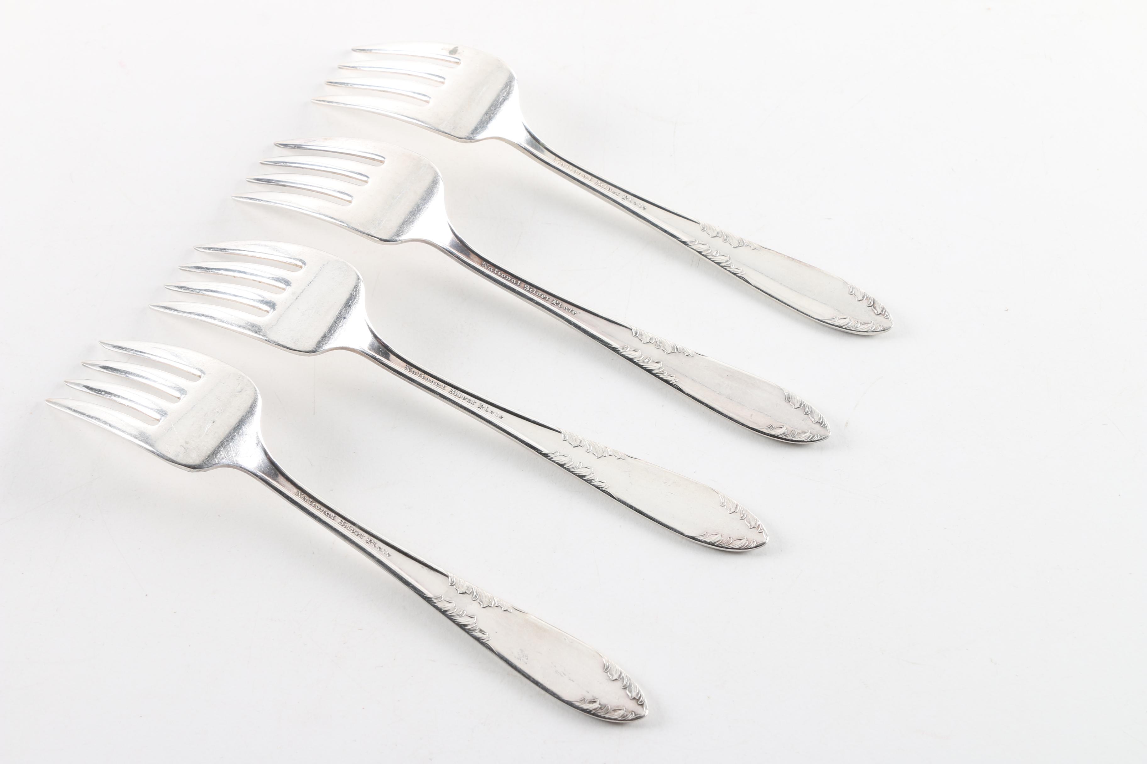 National Silver Co "King Edward" Silver Plate Fork, Silver Plate Bowl and More