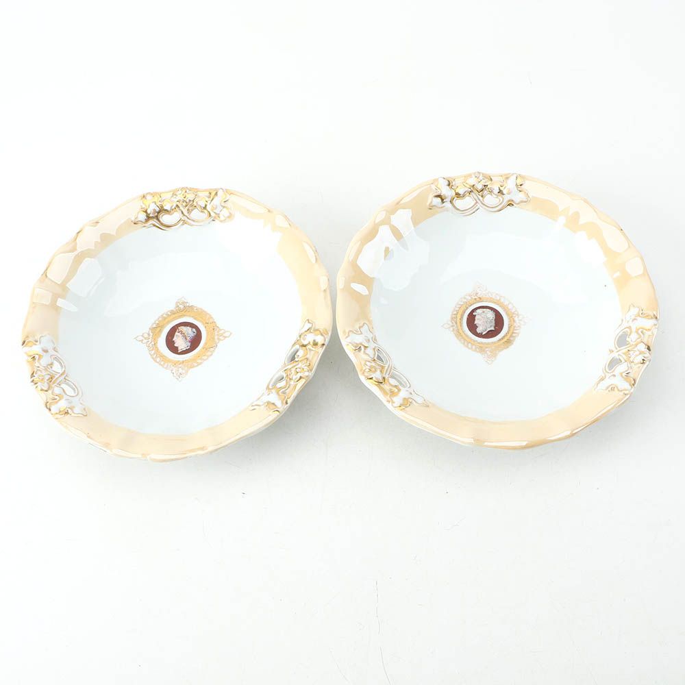 Pair of Antique KPM Porcelain Bowls with Classical Figures