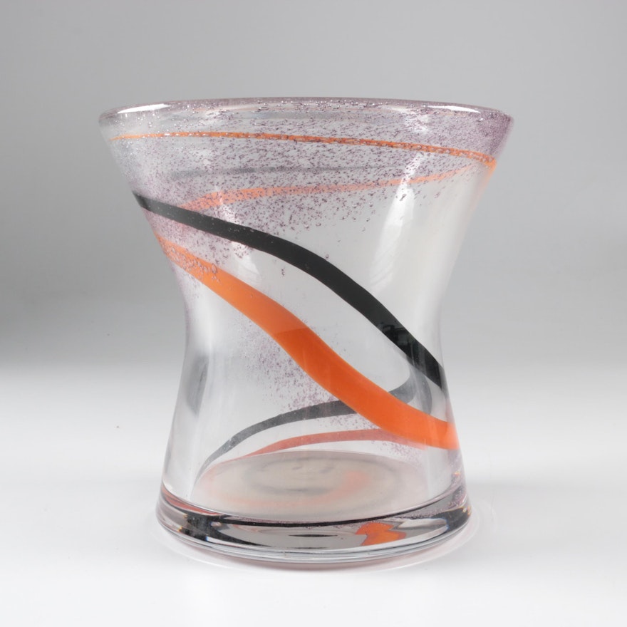 1972 Olle Alberius for Orrefors Exposition Art Glass Vase