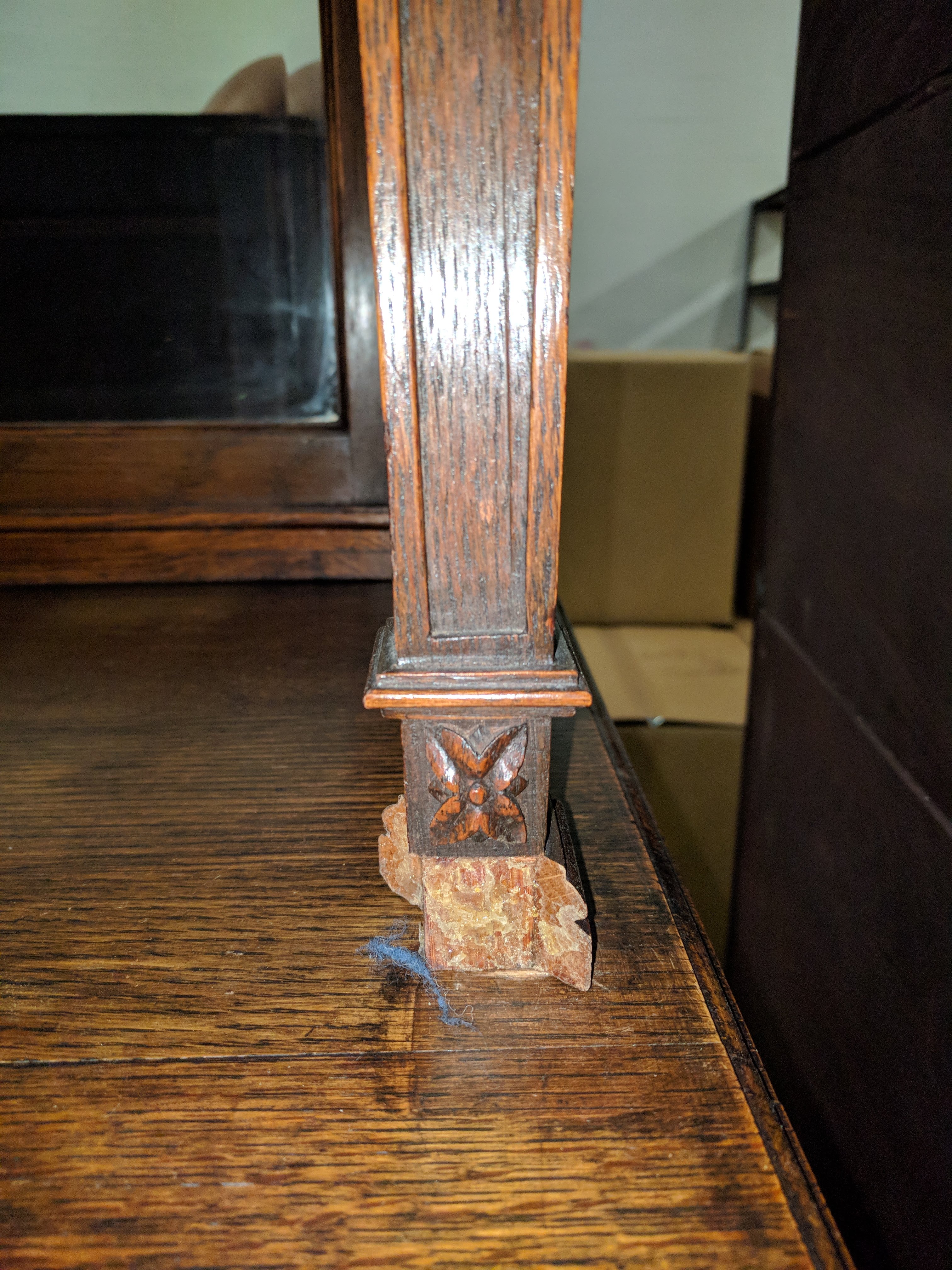 French Art Deco Carved Oak Buffet