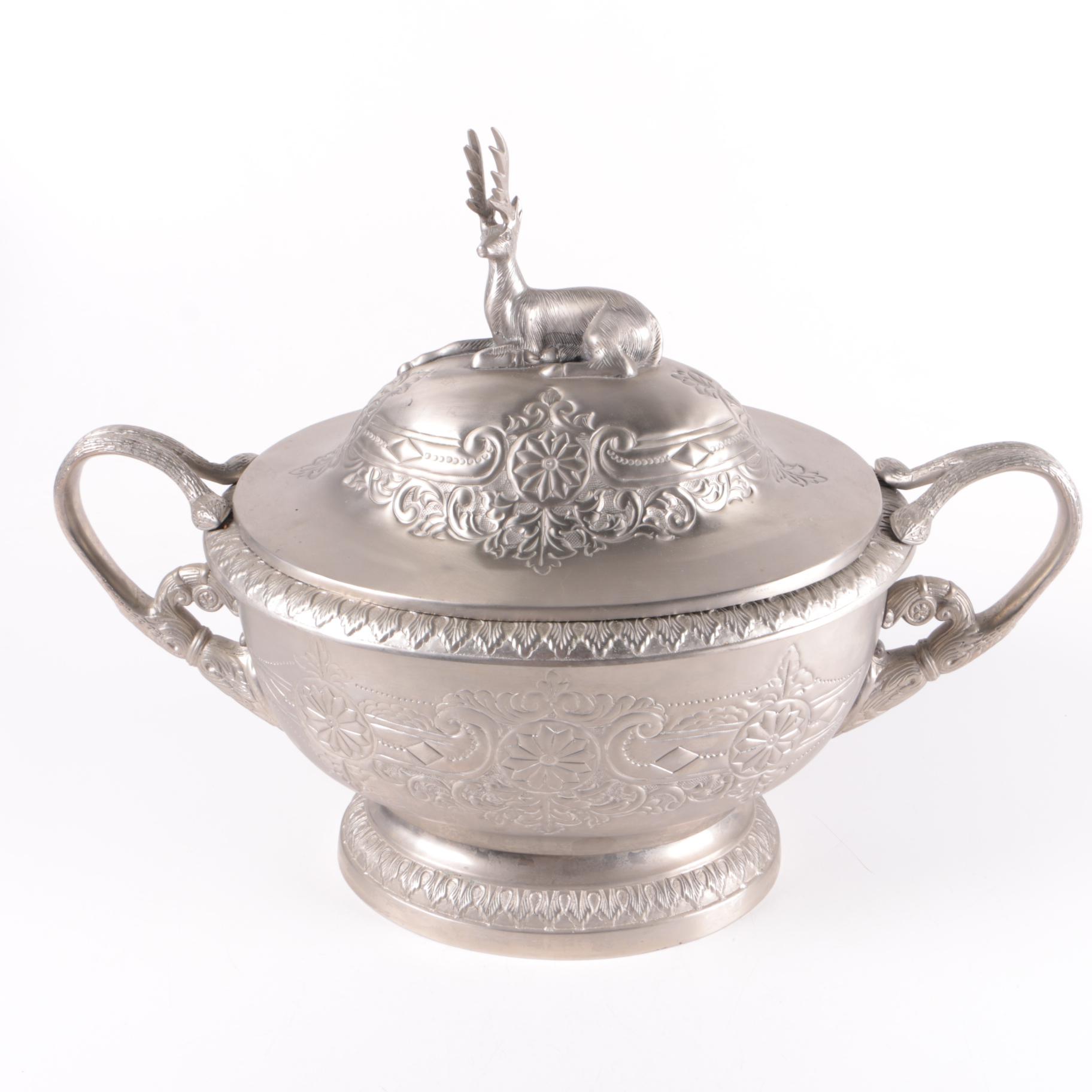 Late Victorian Style Stag Soup Tureen