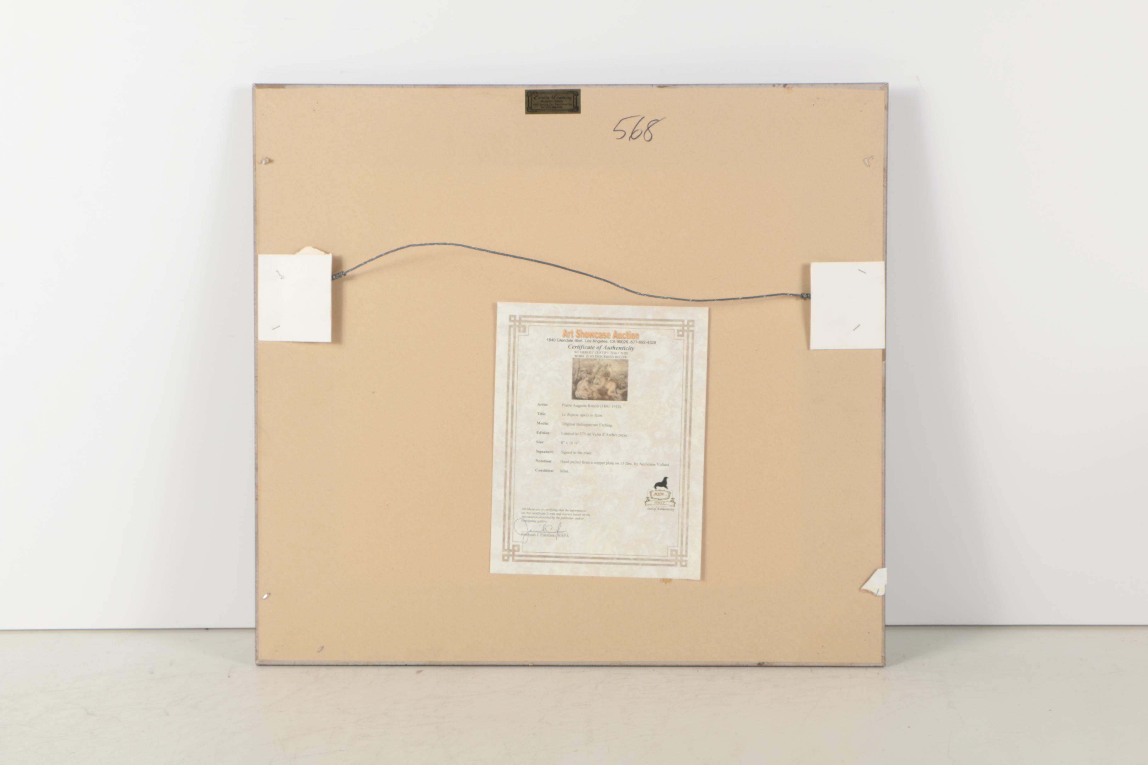 Heliogravure After Pierre Renoir "Le Repose après le Bain"