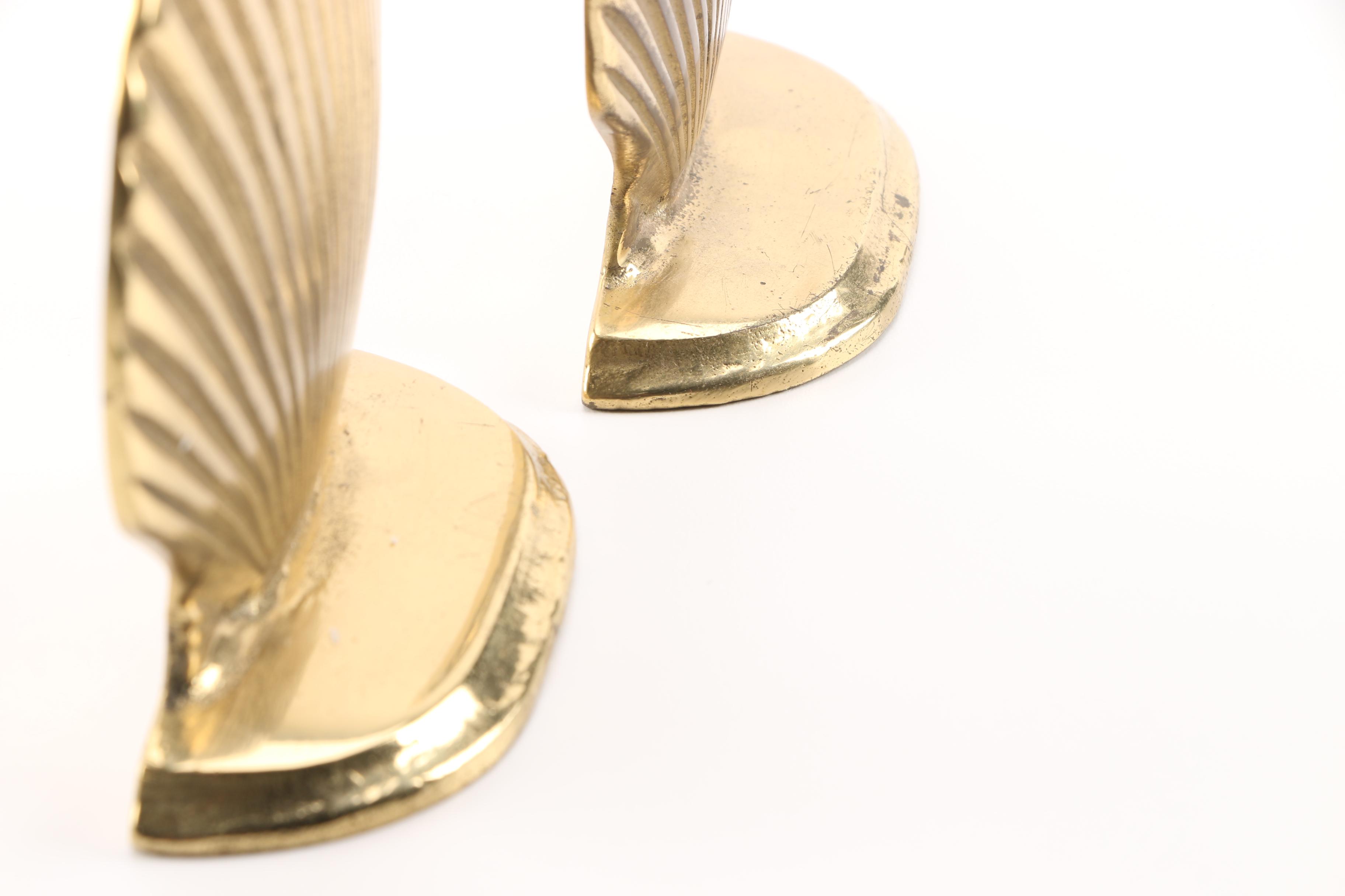 Brass Shell Bookends