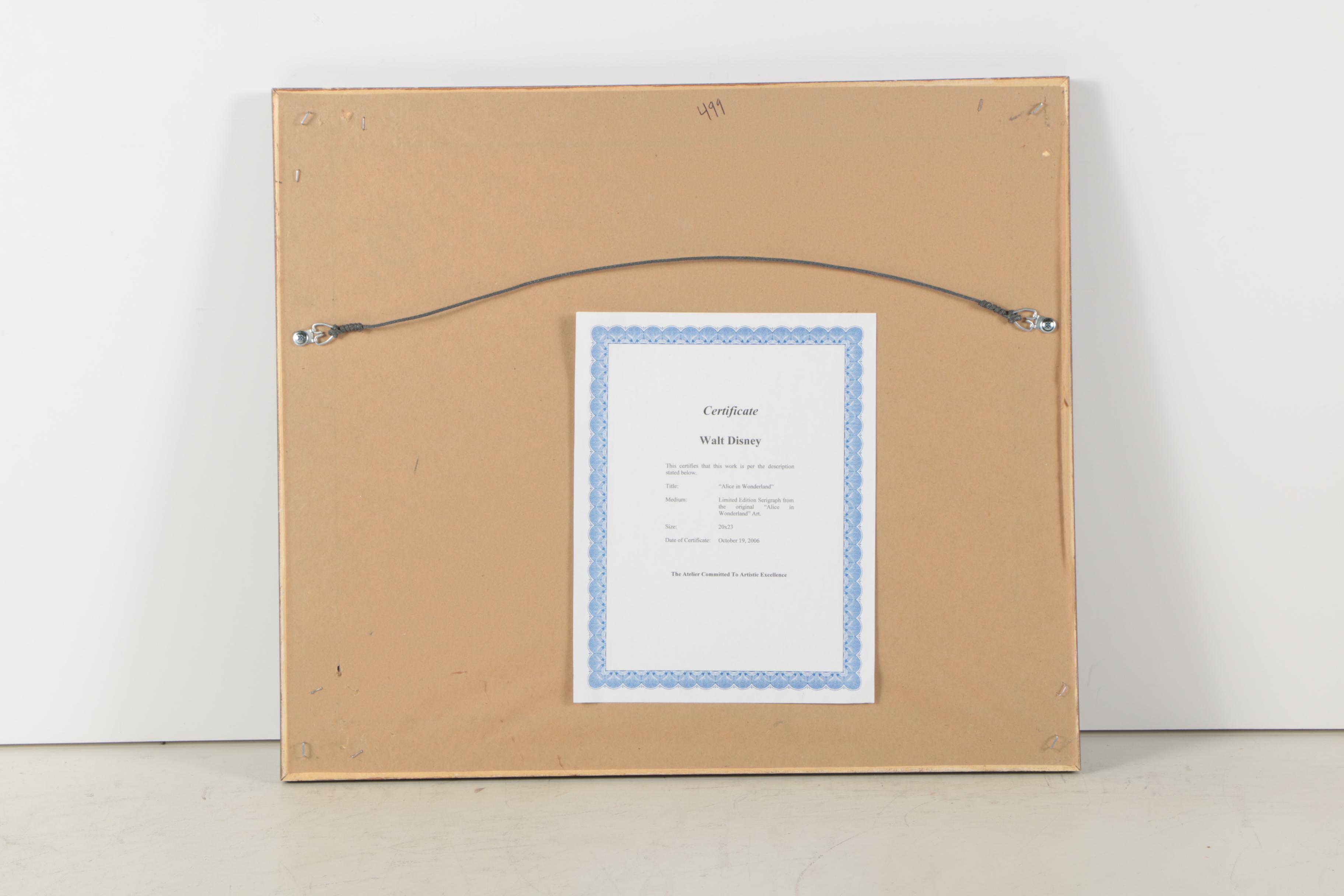 Walt Disney Sericel on Acetate "Alice in Wonderland"