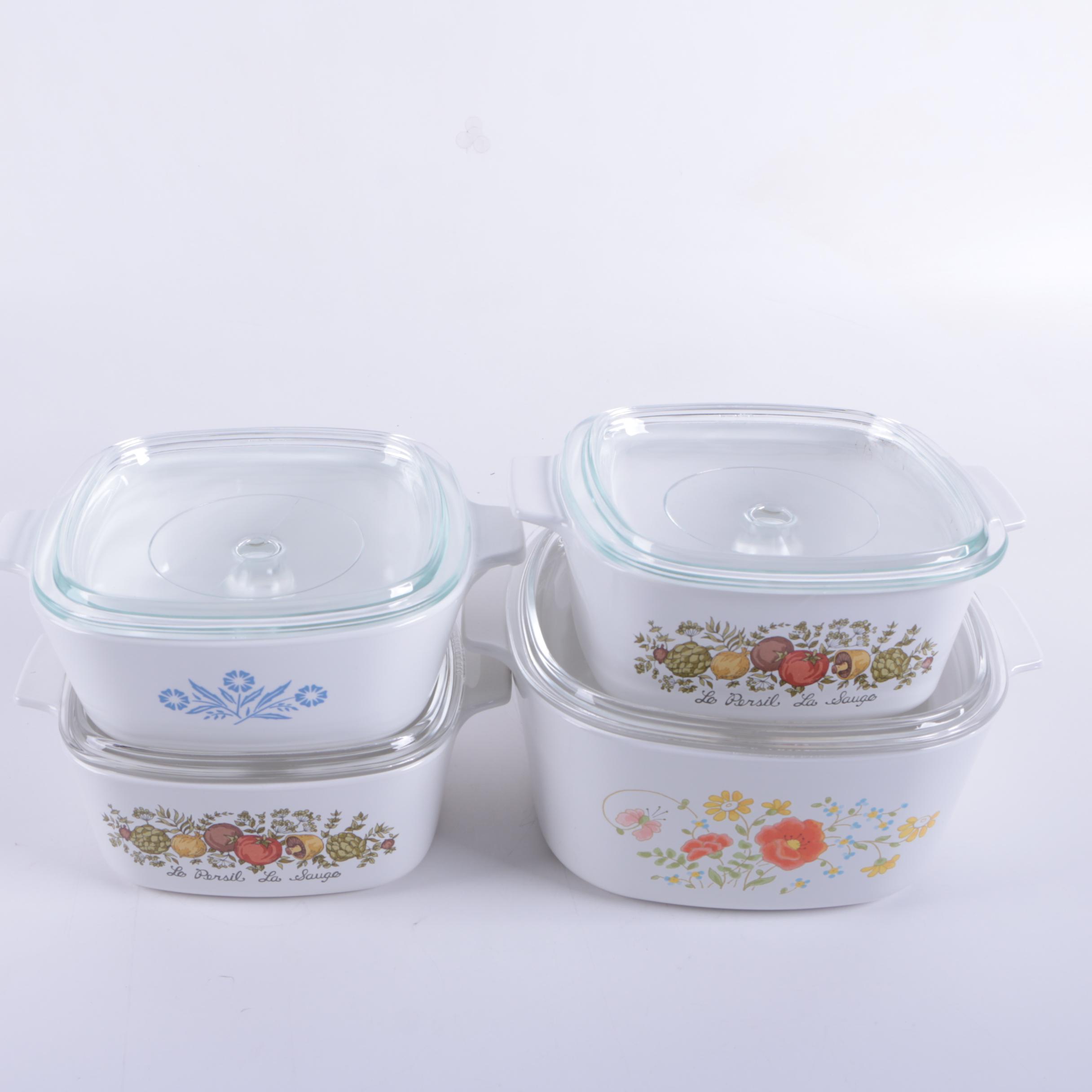 Vintage Corning Ware Baking Dishes Featuring "Spice O' Life"