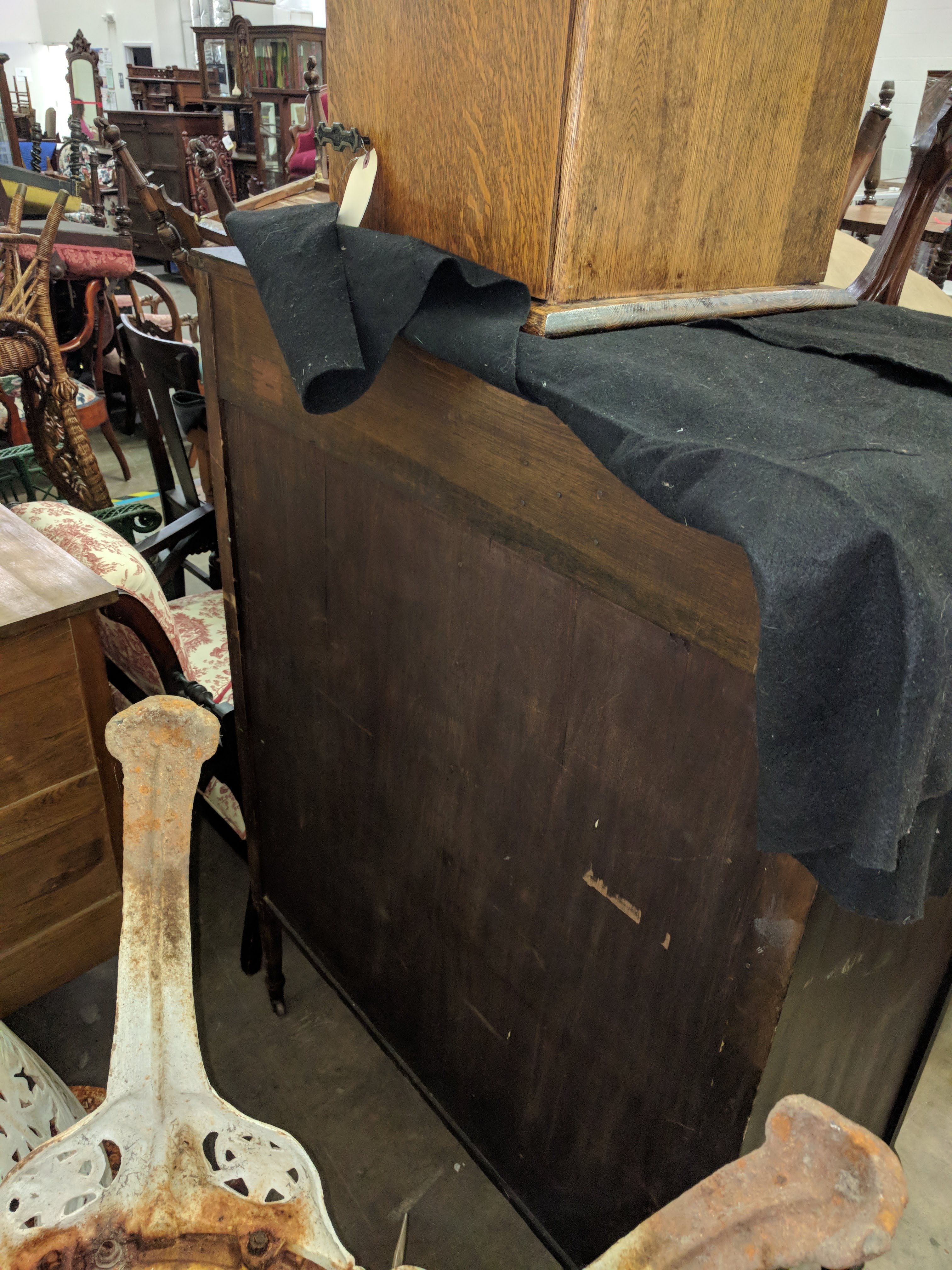 Vintage Walnut Chifferobe Cabinet