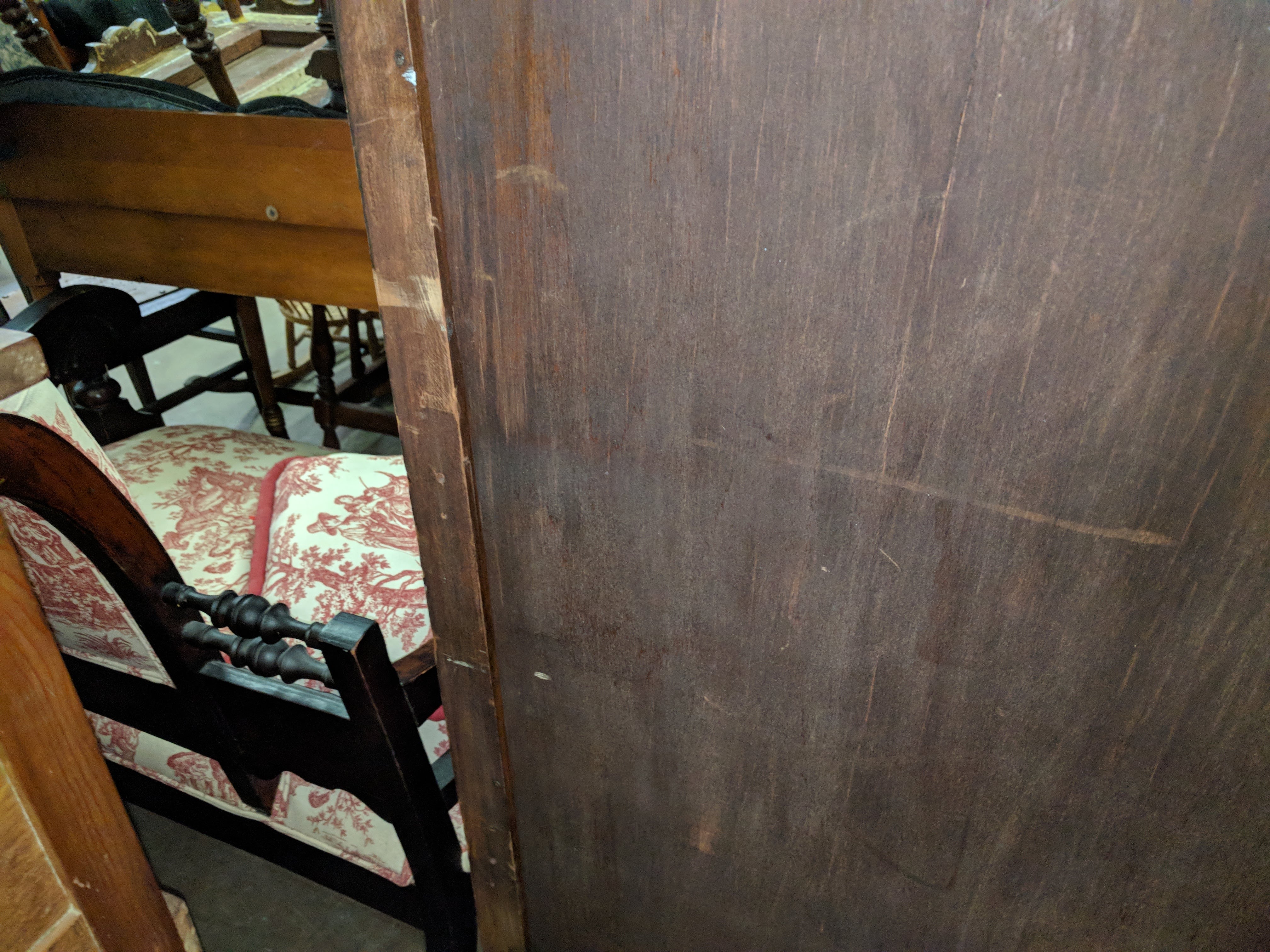 Vintage Walnut Chifferobe Cabinet