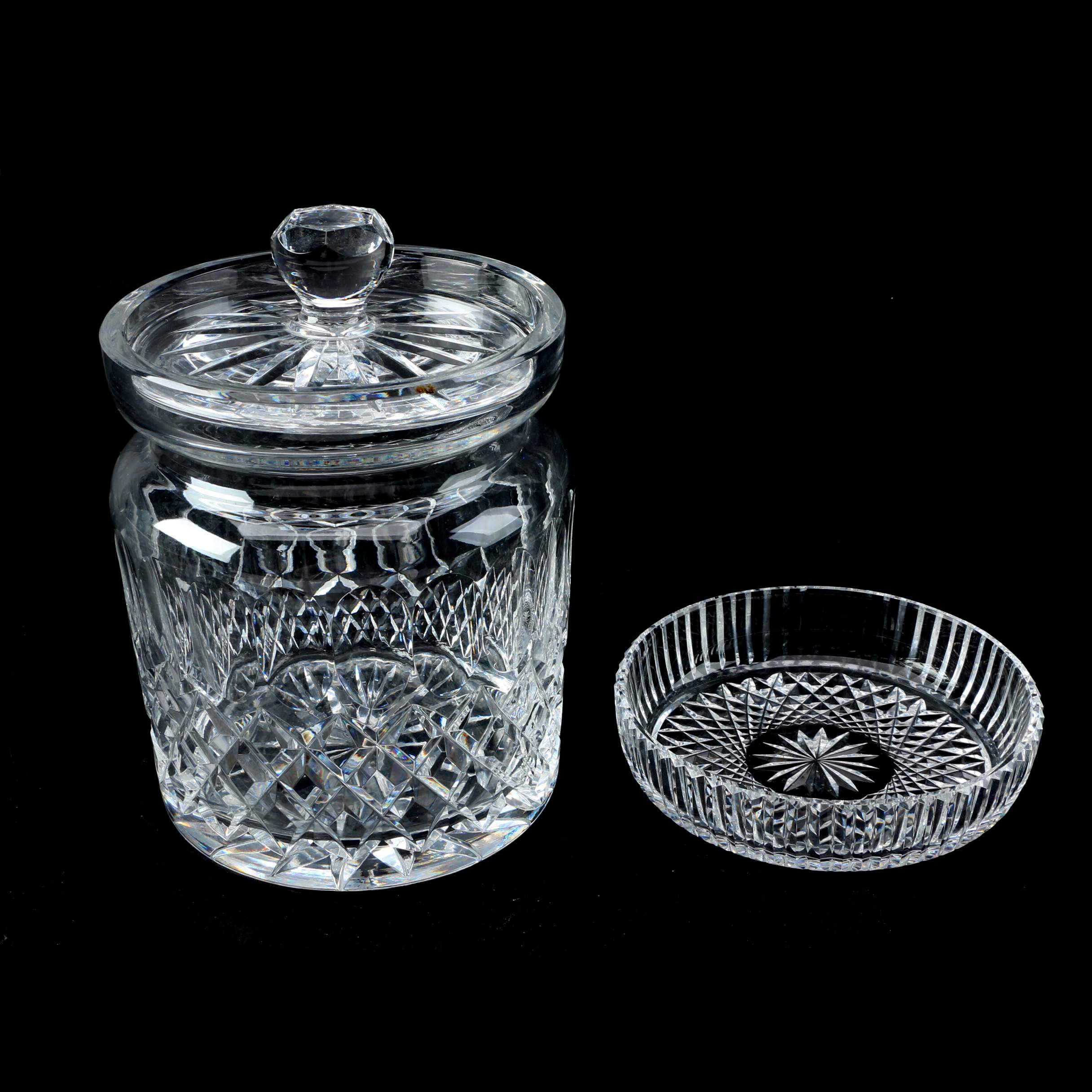 Waterford Crystal "Colleen" Biscuit Barrel with Pin Tray