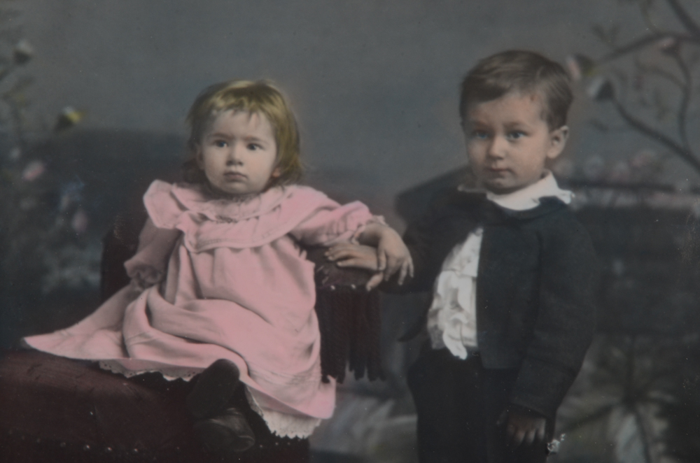 E.C. Thompson Hand-colored Photograph "Holding Hands"