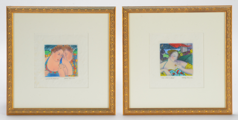 Two Laura Beatty and John Fehling Hand-colored Etchings