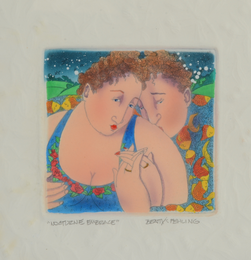 Two Laura Beatty and John Fehling Hand-colored Etchings