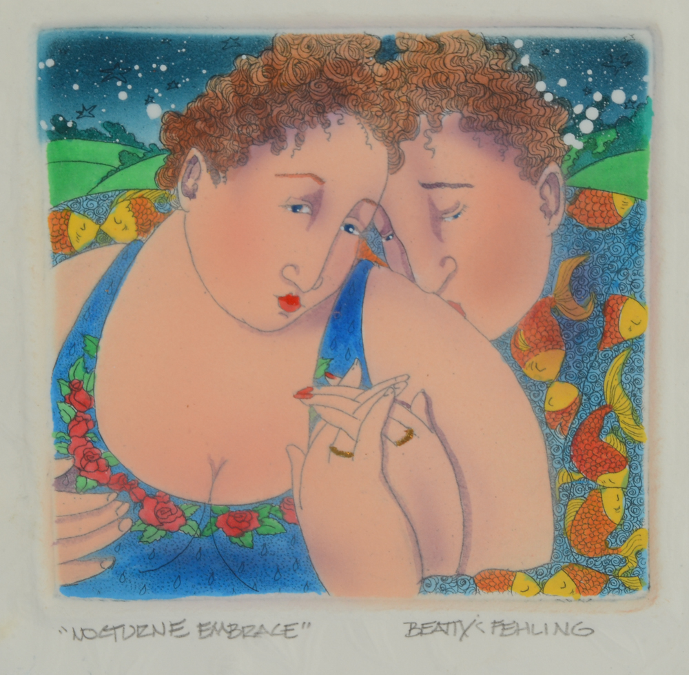 Two Laura Beatty and John Fehling Hand-colored Etchings