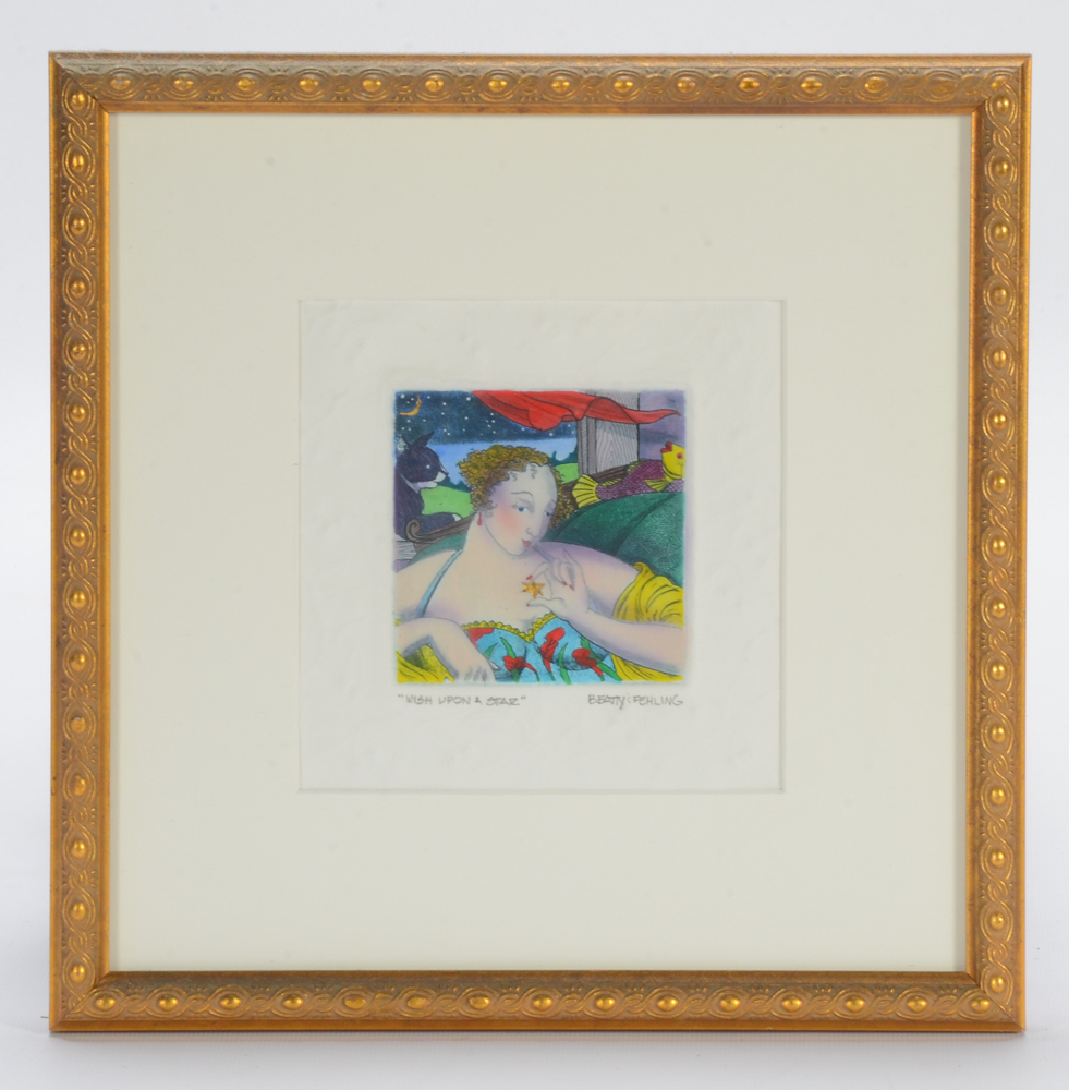 Two Laura Beatty and John Fehling Hand-colored Etchings