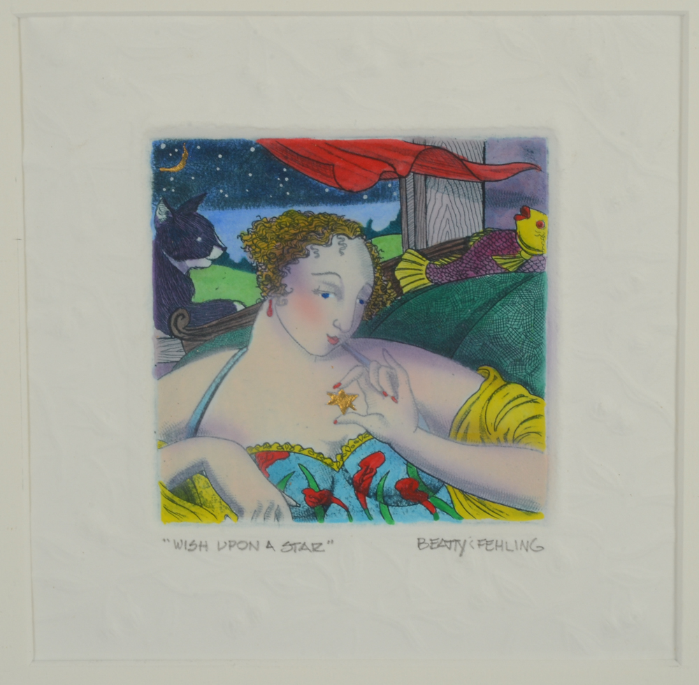 Two Laura Beatty and John Fehling Hand-colored Etchings